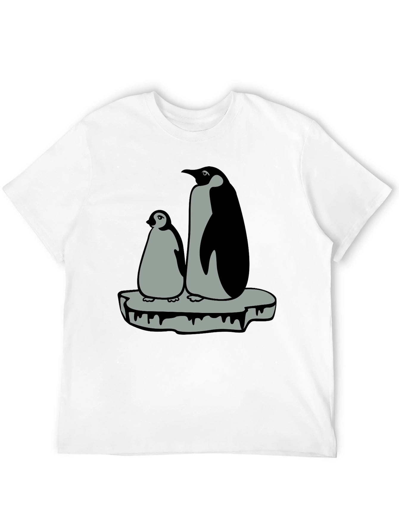 Penguin Family Graphic T-Shirt - Black