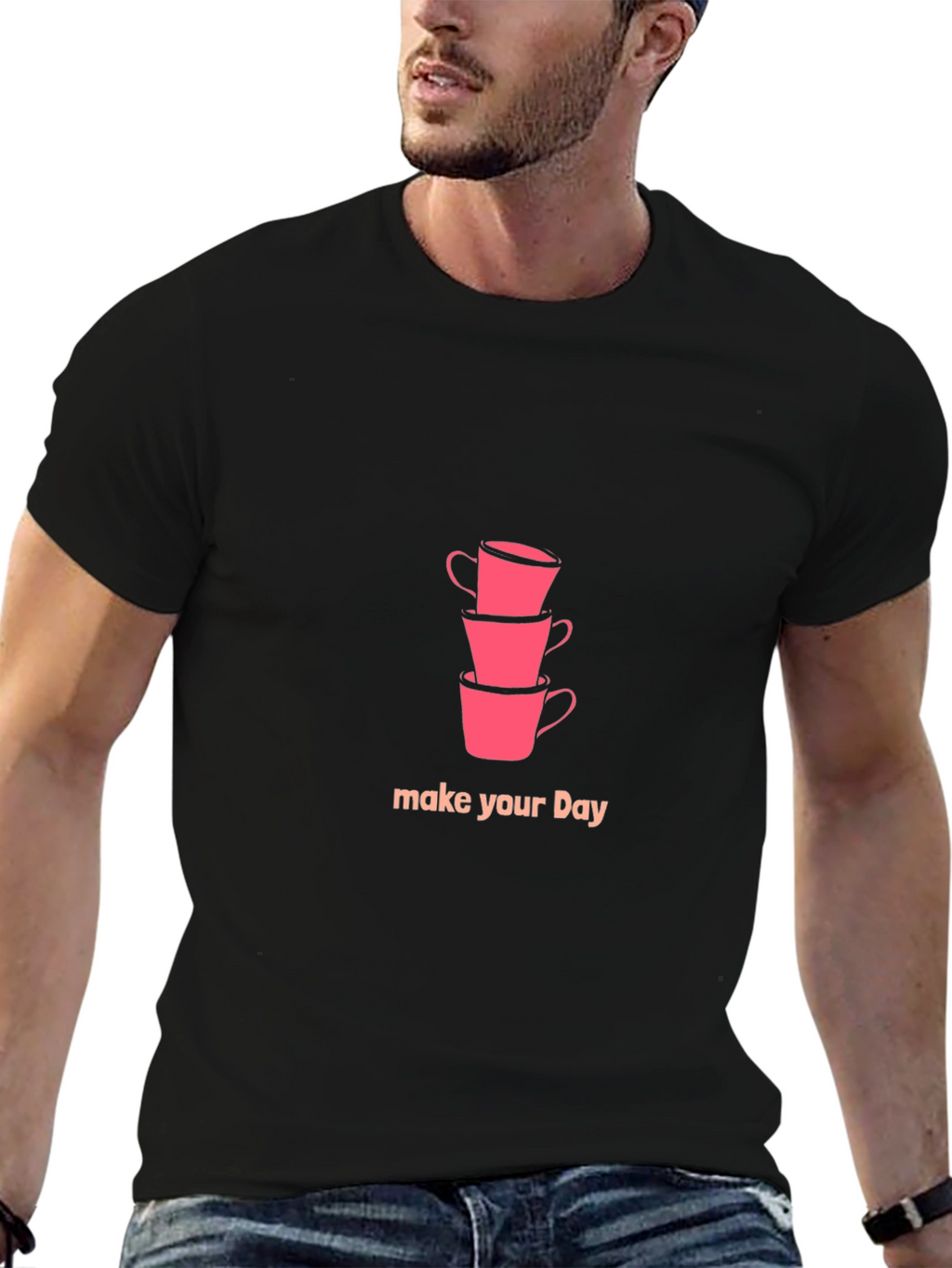 Stack of Cups Graphic Tee - Make Your Day