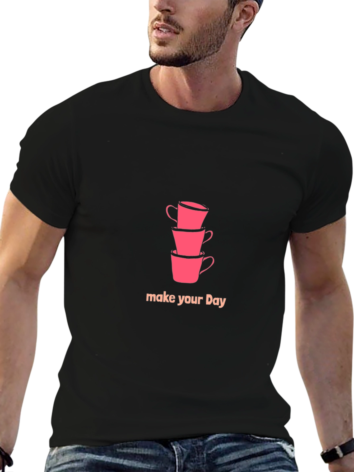 Stack of Cups Graphic Tee - Make Your Day