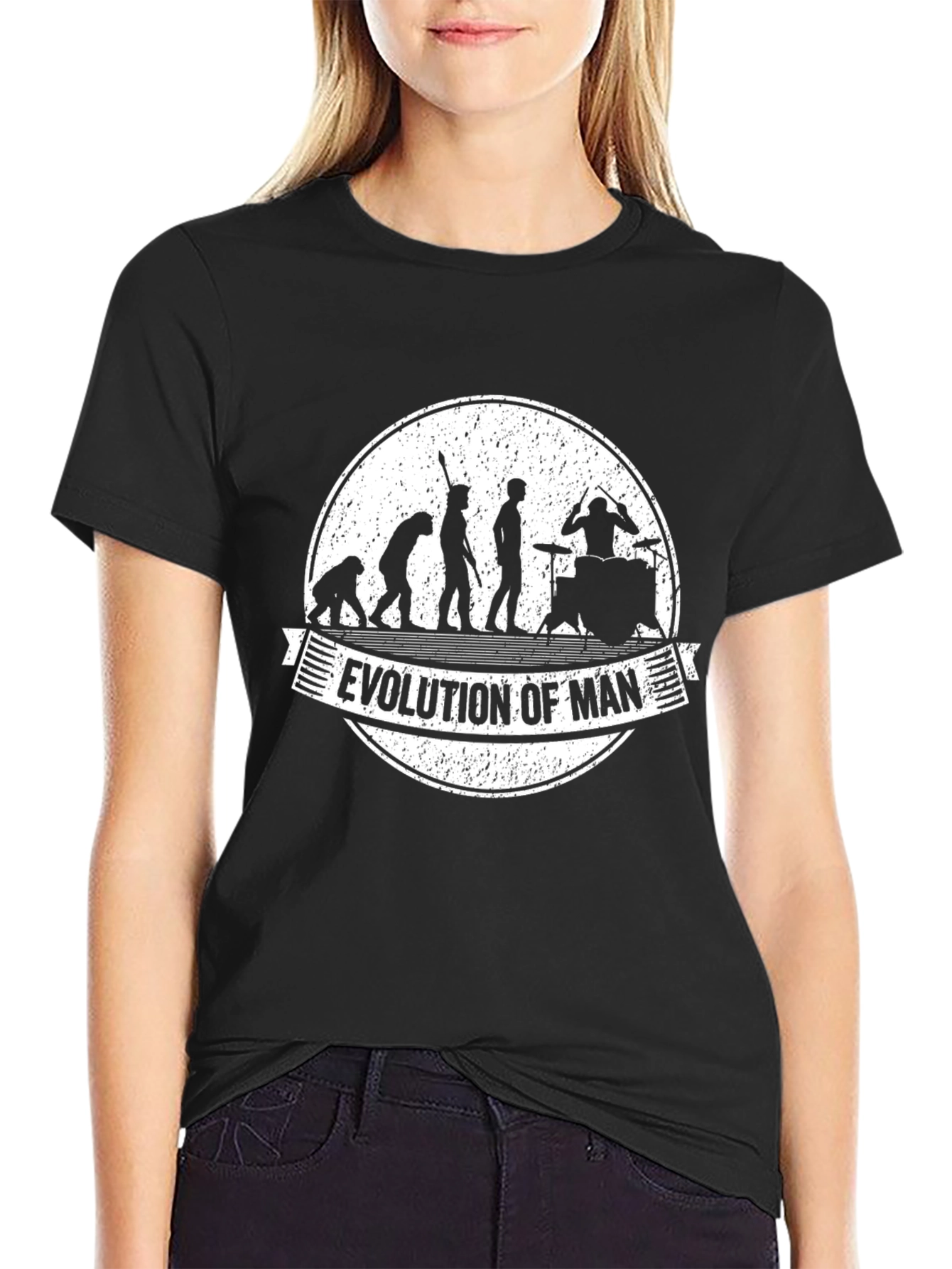 Evolution of Man Drummer Graphic T-Shirt