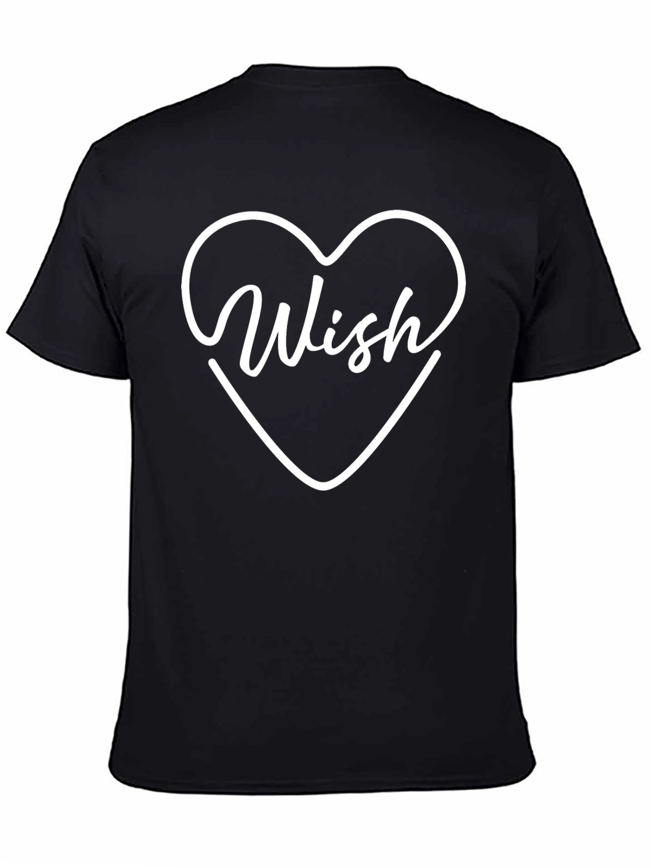 Wish Heart Graphic Tee - Stylish Black T-Shirt