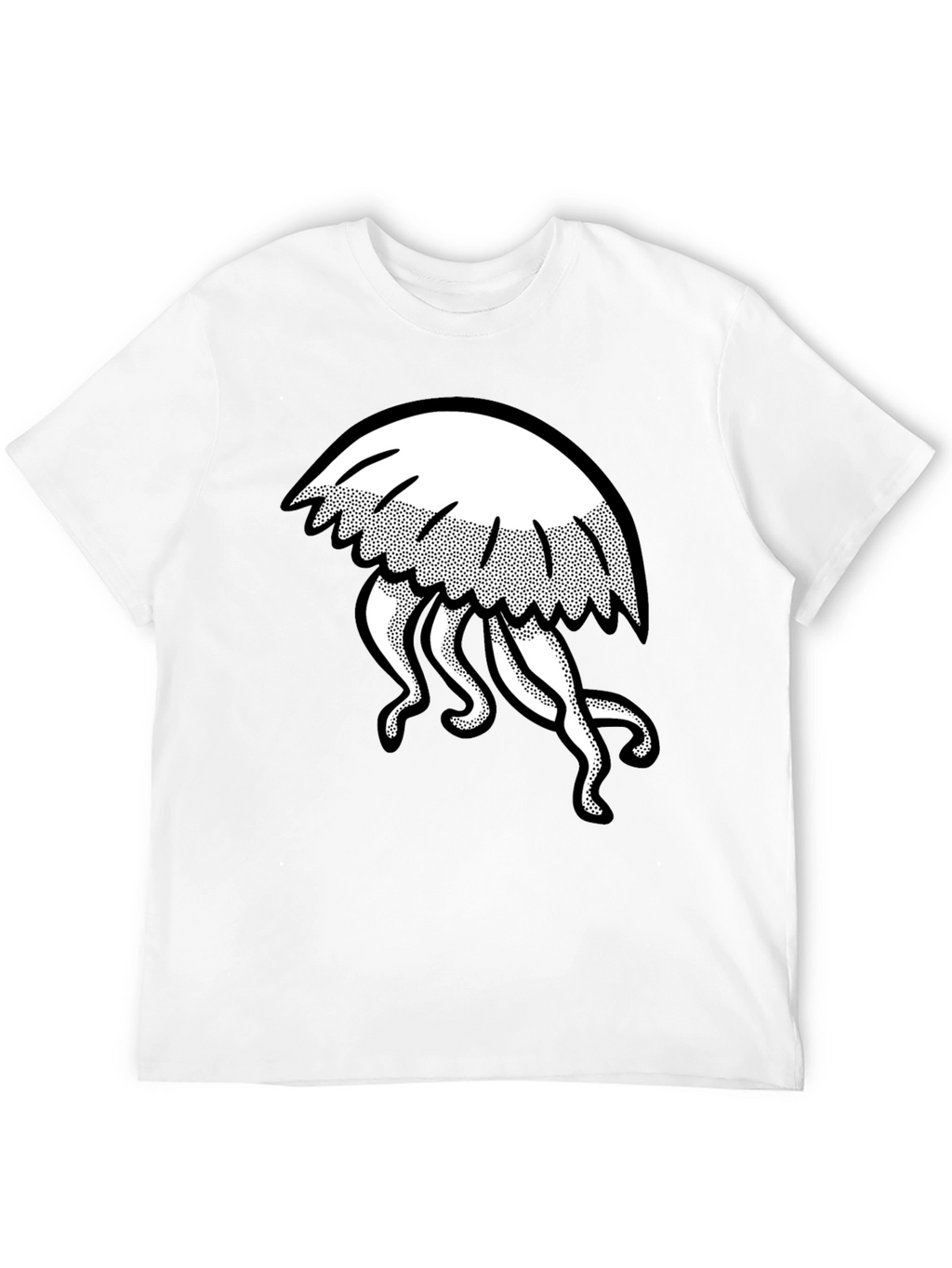 Jellyfish Graphic Tee - Mens Black Cotton T-Shirt