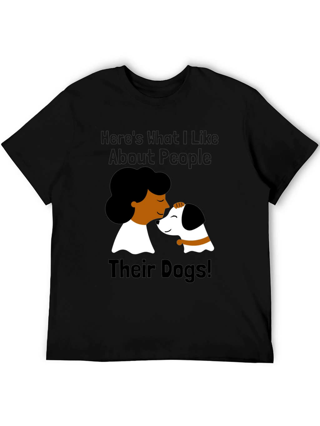 Dog Lover Graphic Tee - Black Cotton T-Shirt