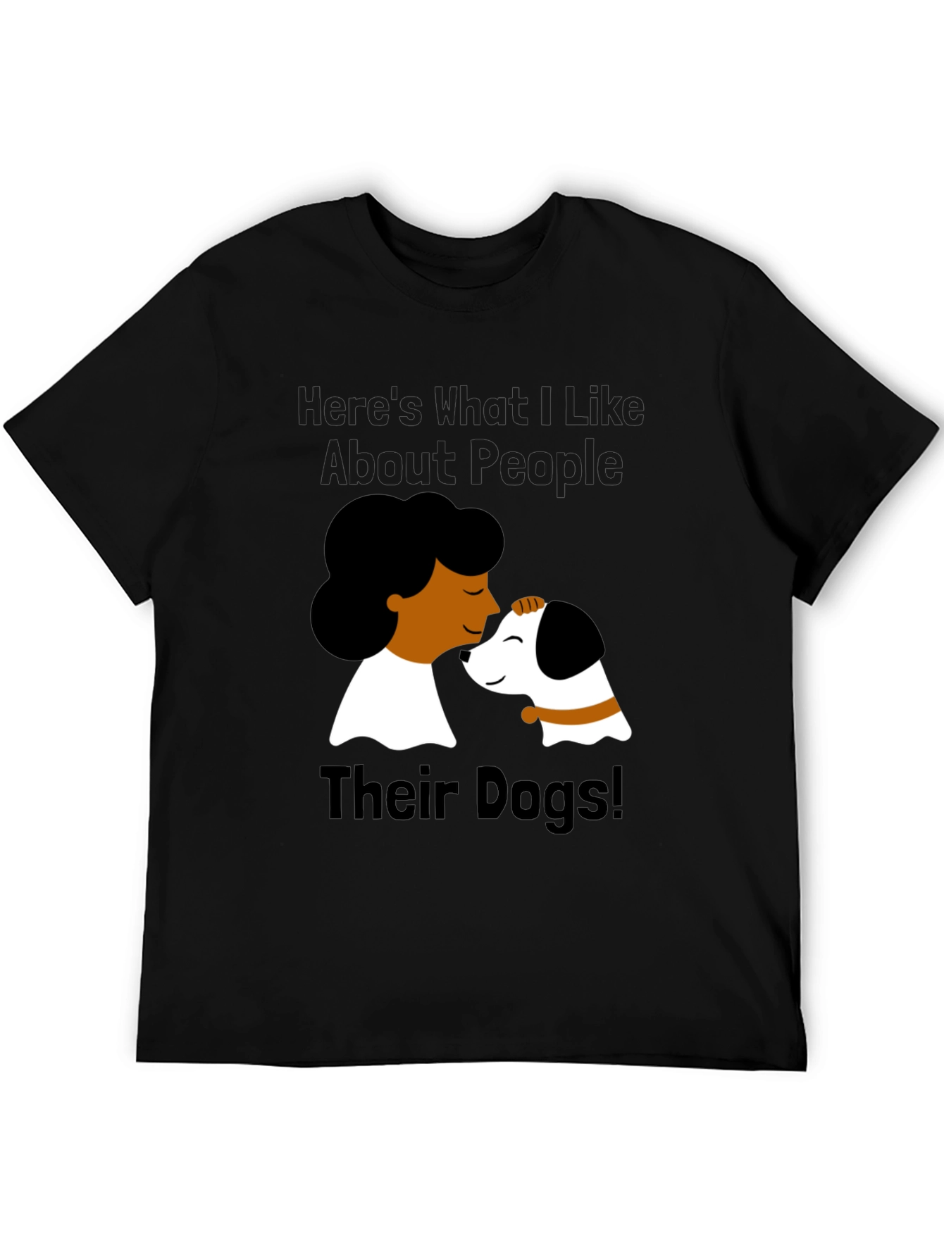 Dog Lover Graphic Tee - Black Cotton T-Shirt