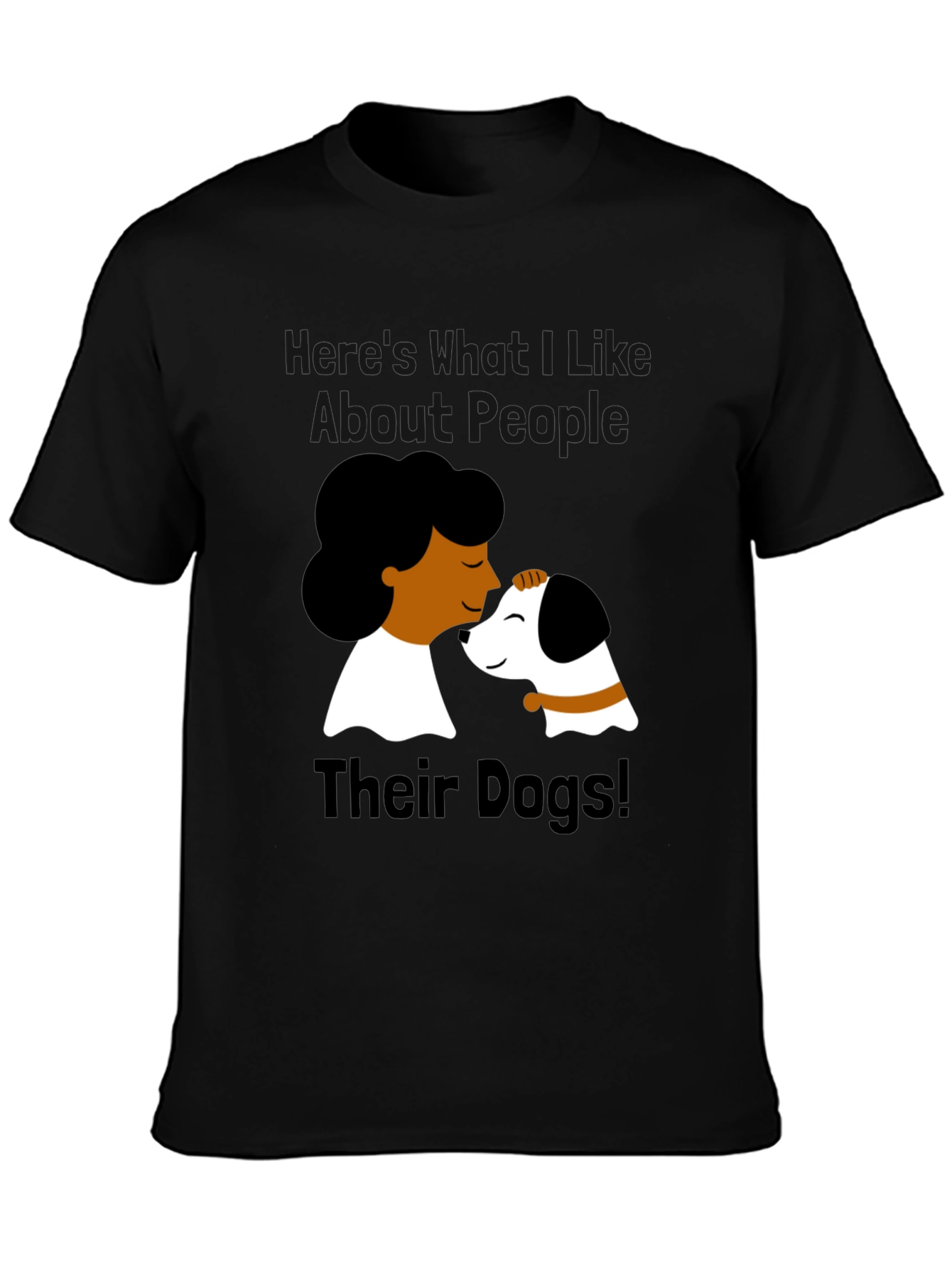 Dog Lover Graphic Tee - Black Cotton T-Shirt