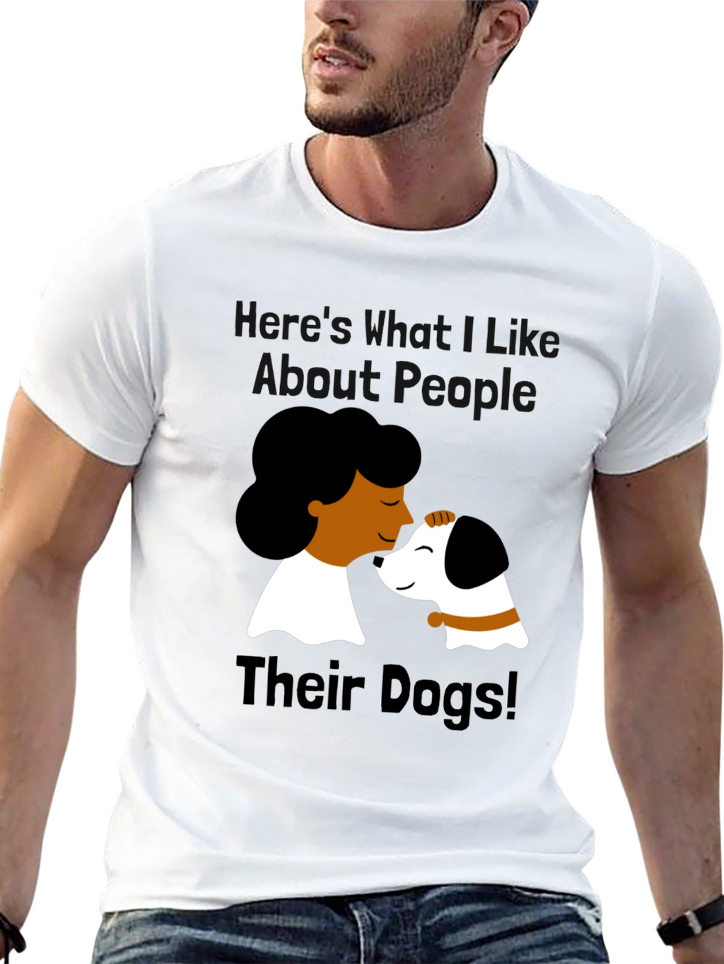 Dog Lover Graphic Tee - Black Cotton T-Shirt