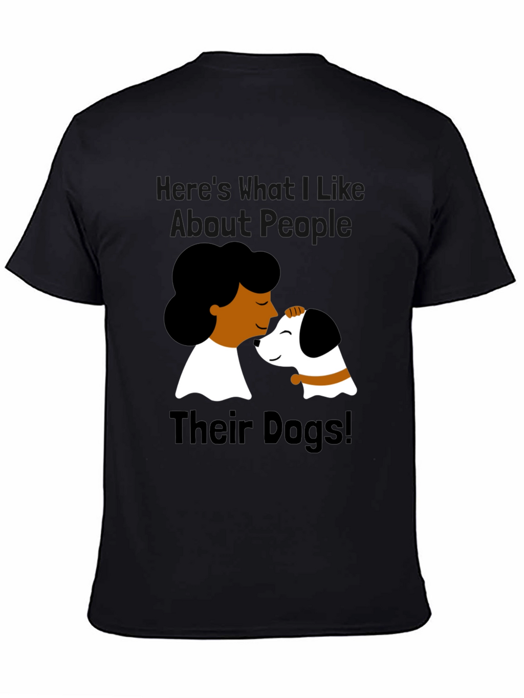 Dog Lover Graphic Tee - Black Cotton T-Shirt
