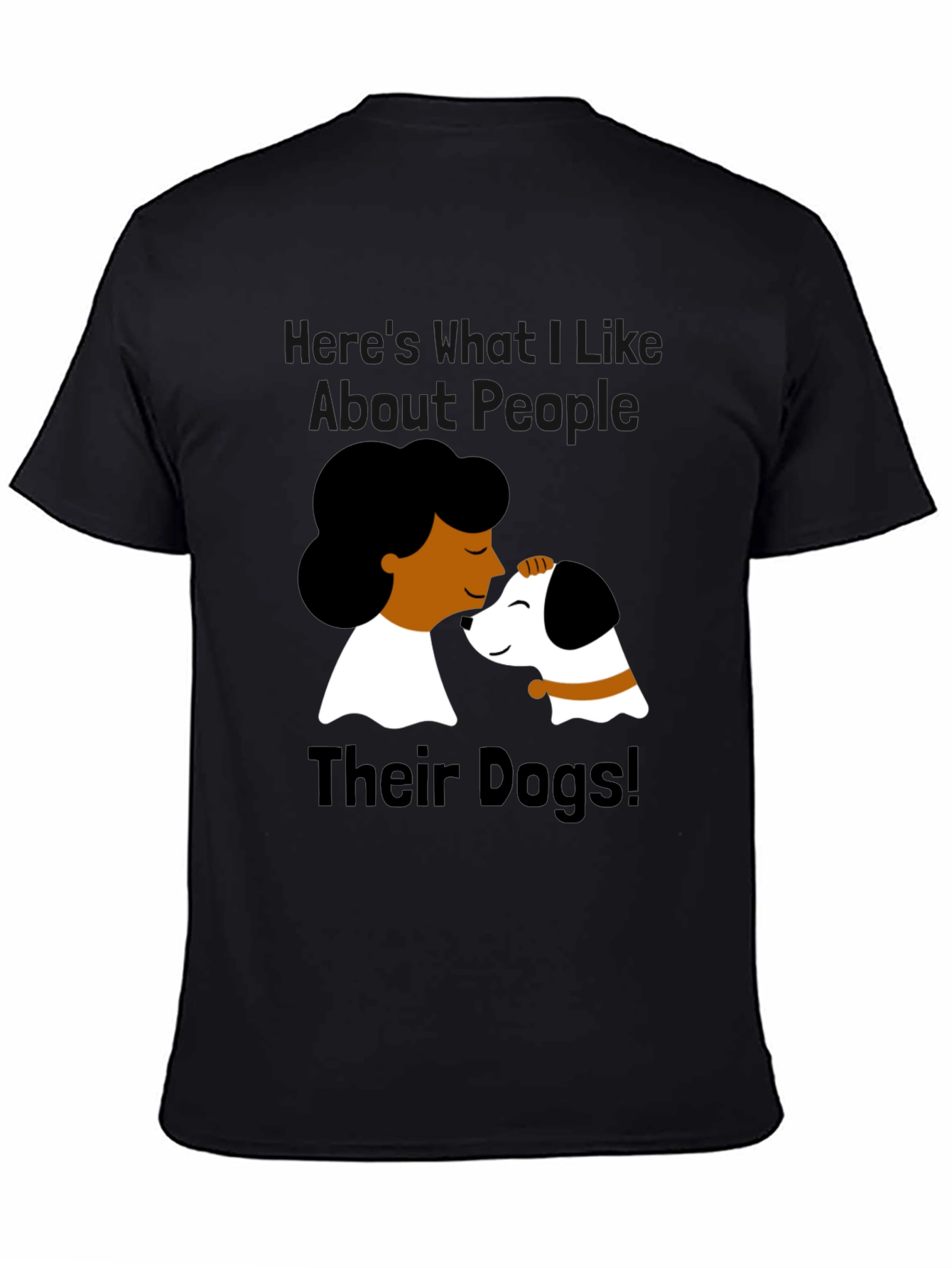 Dog Lover Graphic Tee - Black Cotton T-Shirt