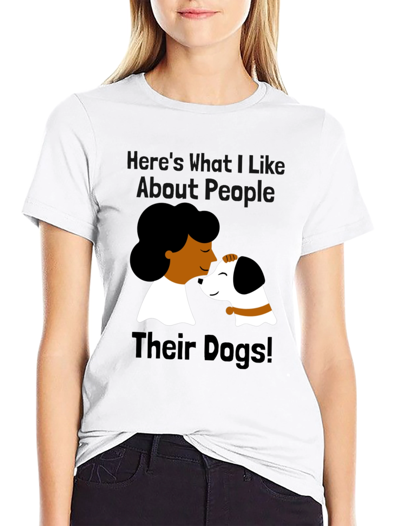 Dog Lover Graphic Tee - Black Cotton T-Shirt