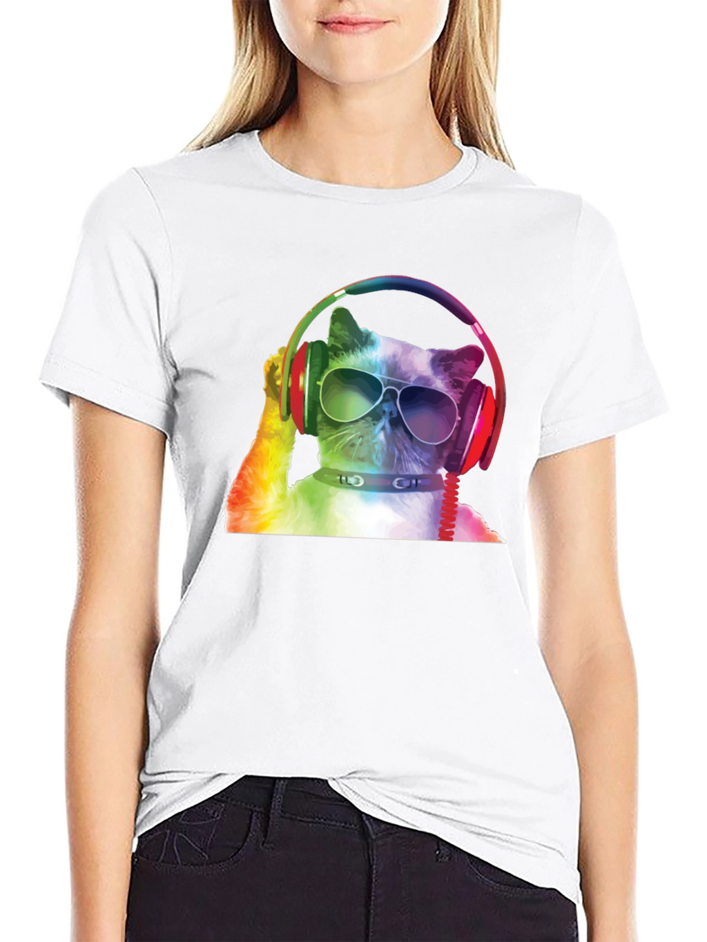 Cat DJ Graphic T-Shirt