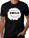 Make Me Smile Graphic T-Shirt - Black