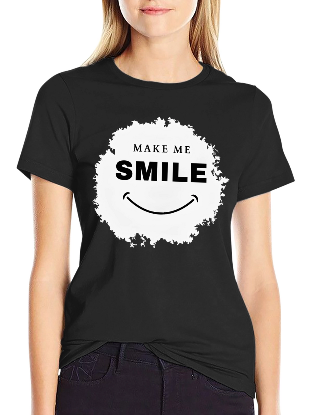 Make Me Smile Graphic T-Shirt - Black