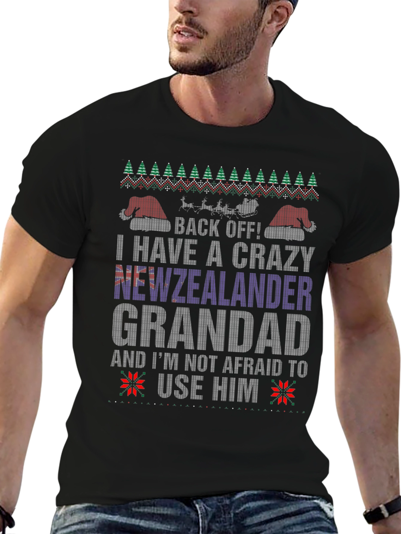 Crazy New Zealander Grandad T-Shirt - Funny Christmas Tee
