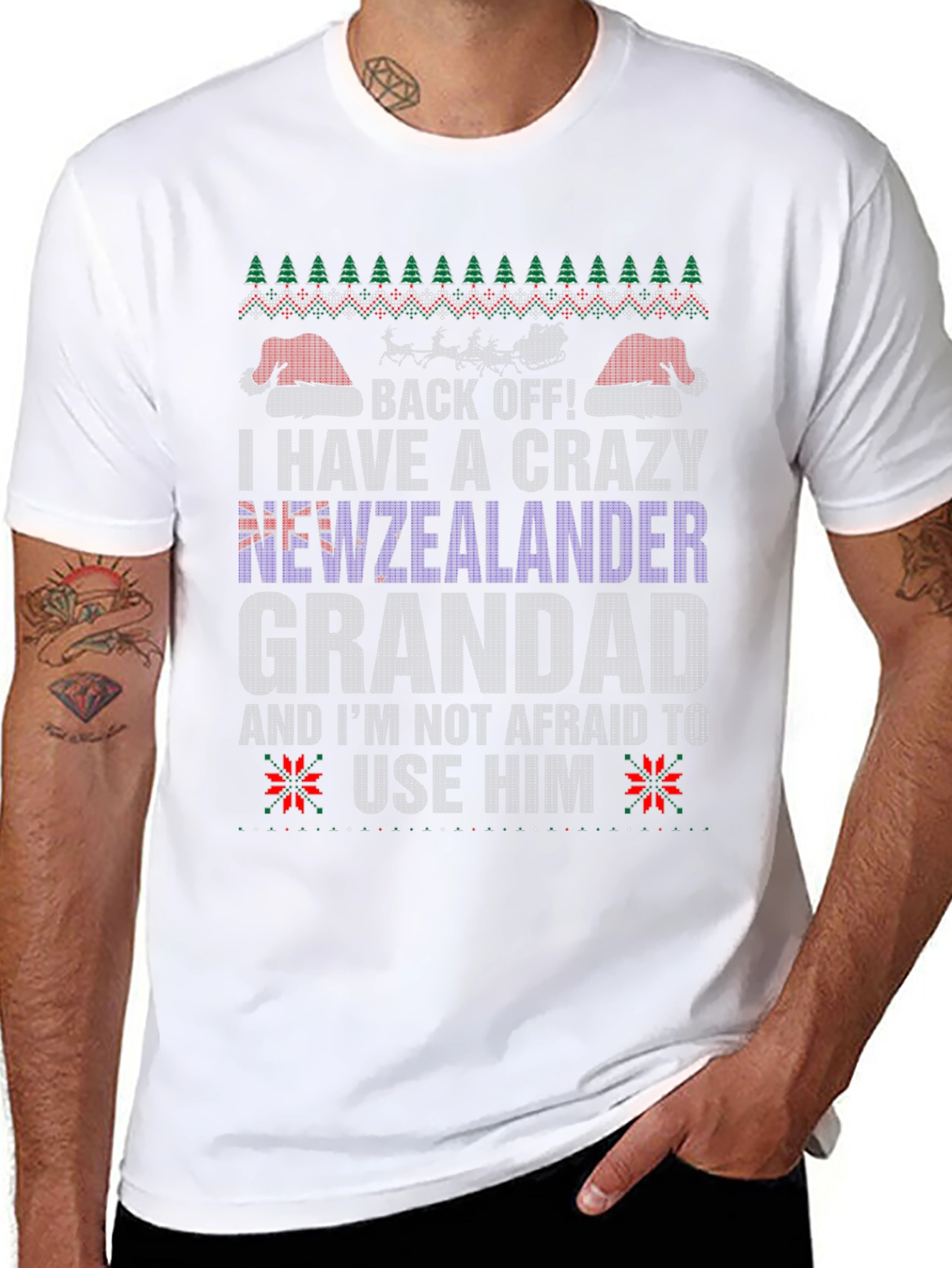 Crazy New Zealander Grandad T-Shirt - Funny Christmas Tee