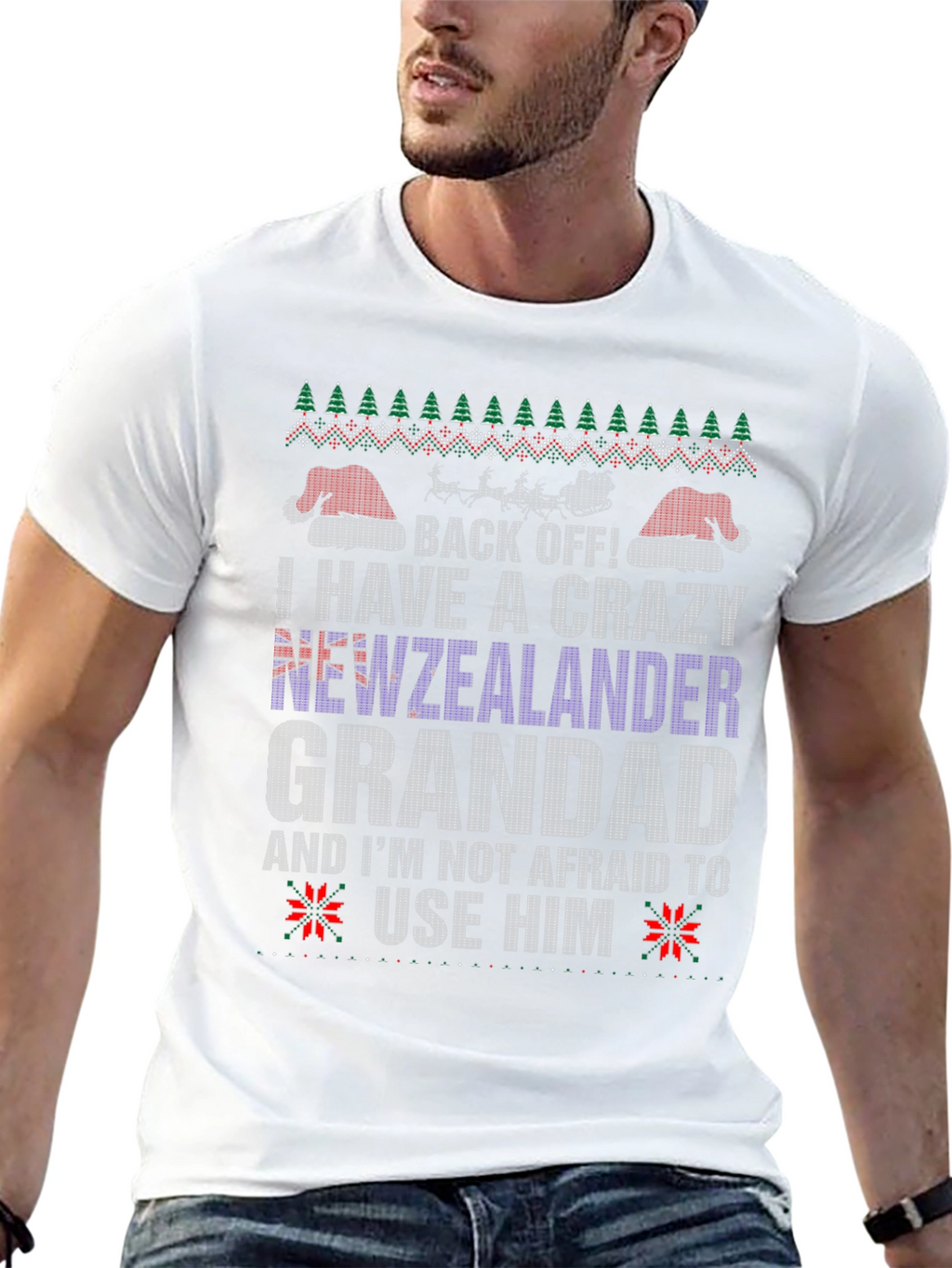 Crazy New Zealander Grandad T-Shirt - Funny Christmas Tee