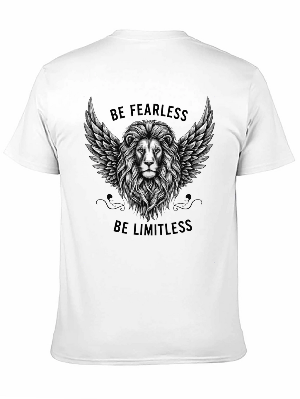 Fearless Limitless Lion Graphic Tee - Black Cotton T-Shirt