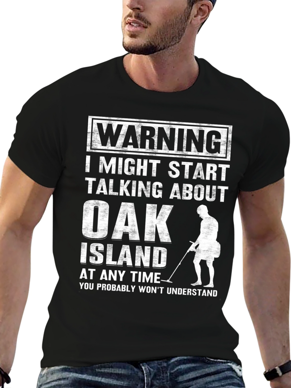 Oak Island Warning Graphic Tee - Metal Detecting