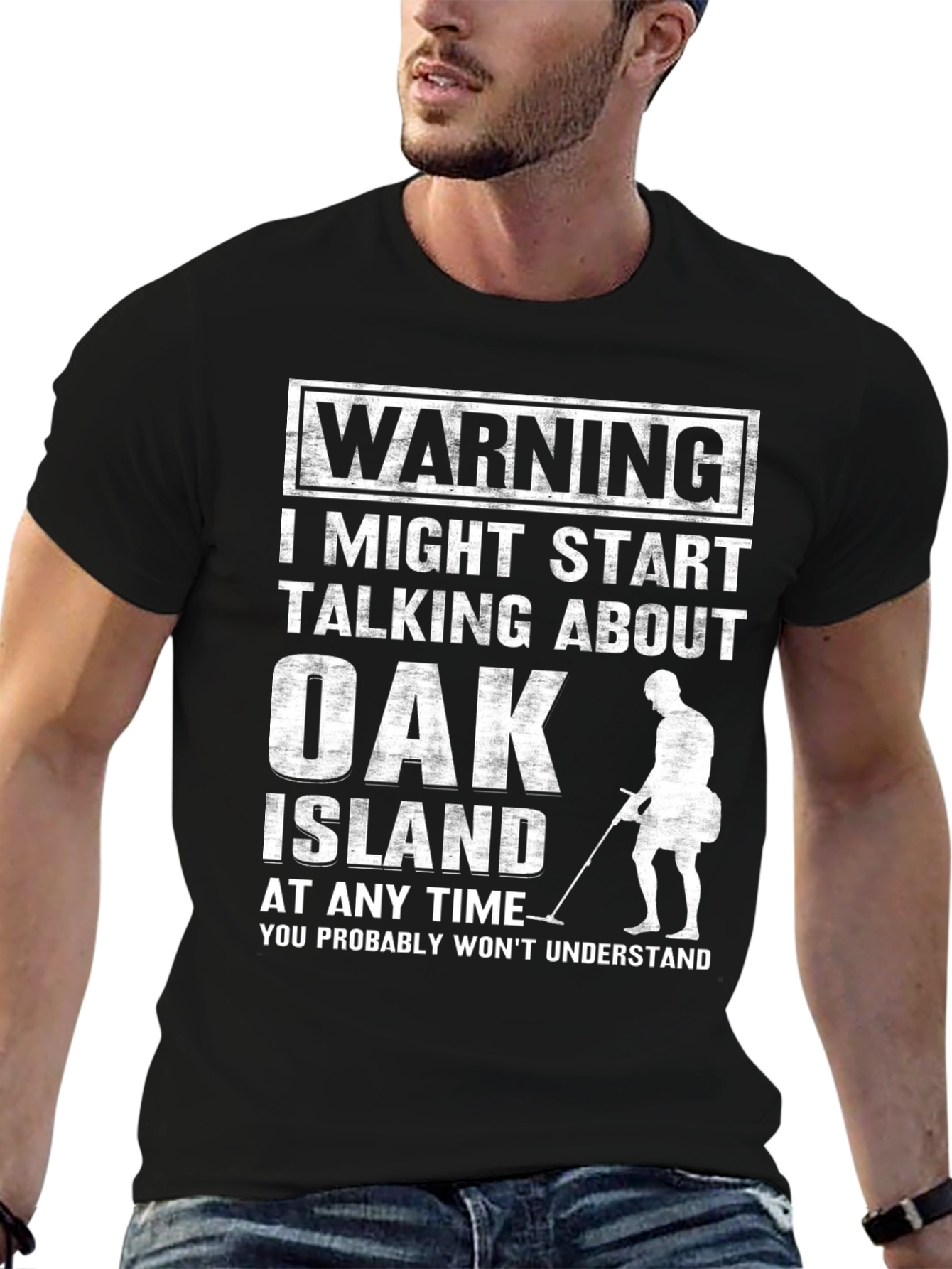 Oak Island Warning Graphic Tee - Metal Detecting