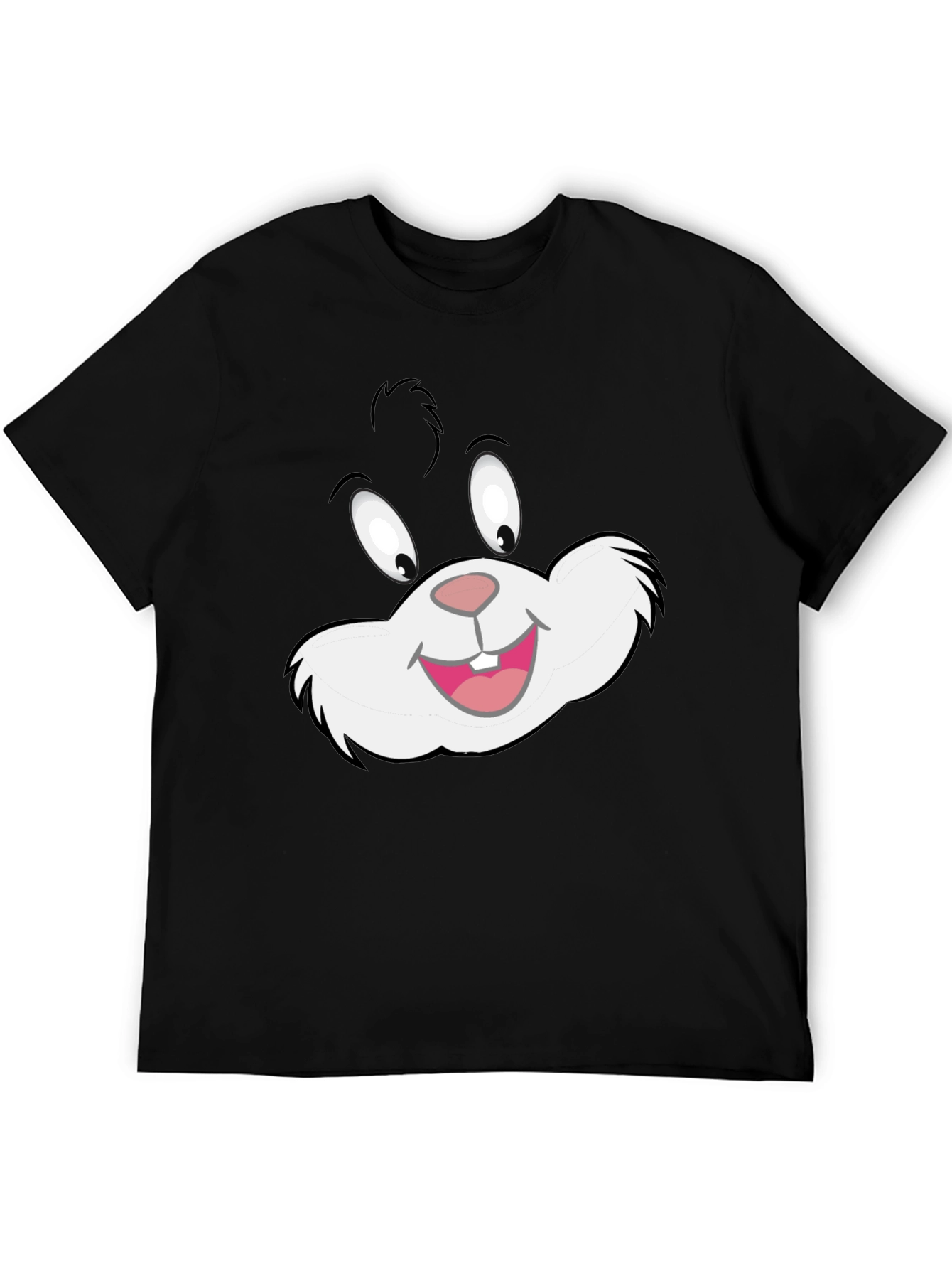 Cartoon Cat Graphic Black T-Shirt