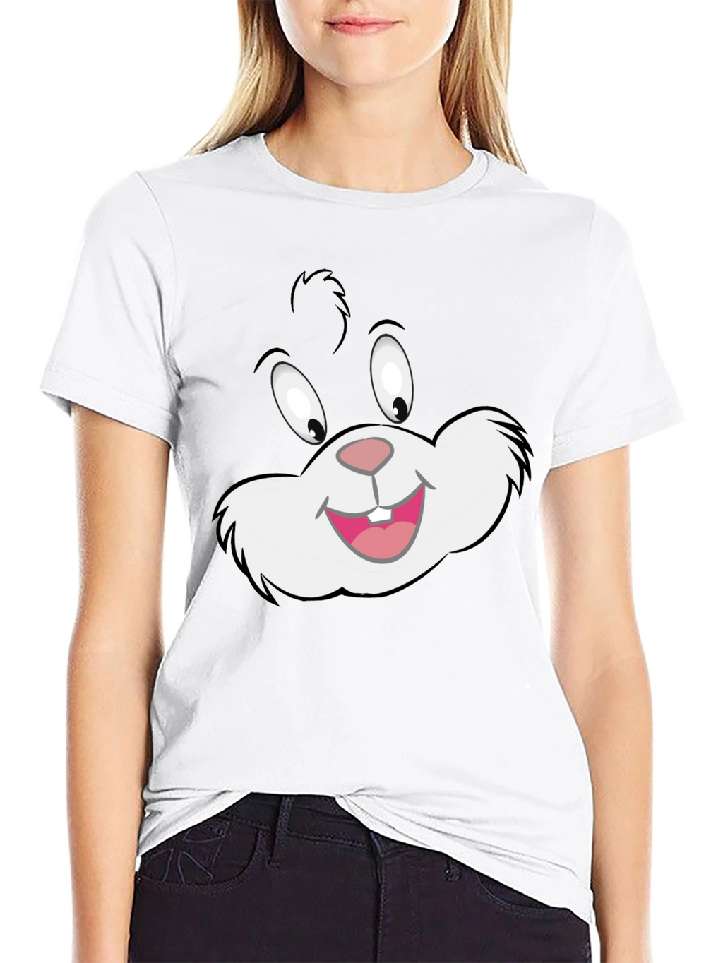 Cartoon Cat Graphic Black T-Shirt