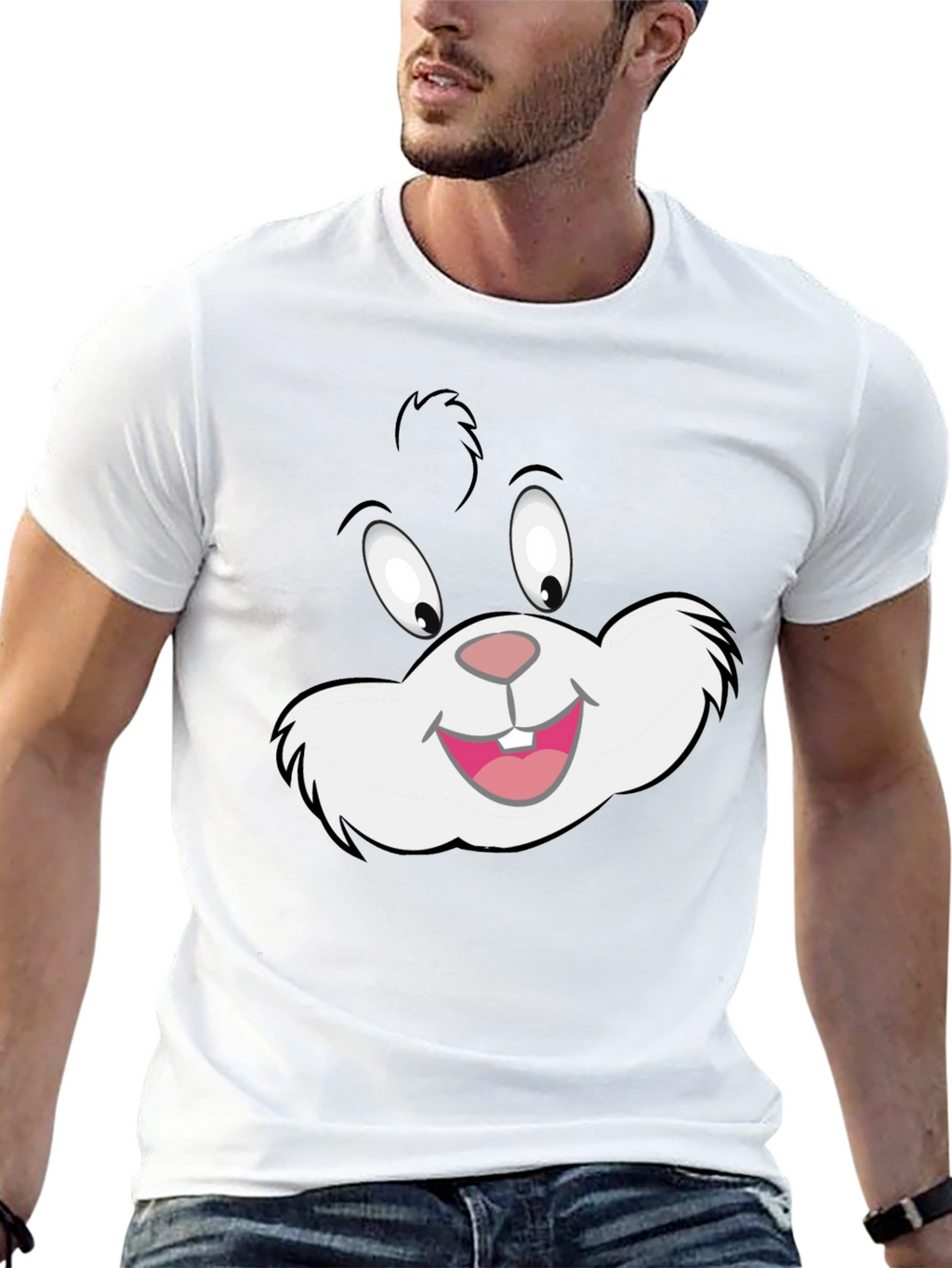 Cartoon Cat Graphic Black T-Shirt
