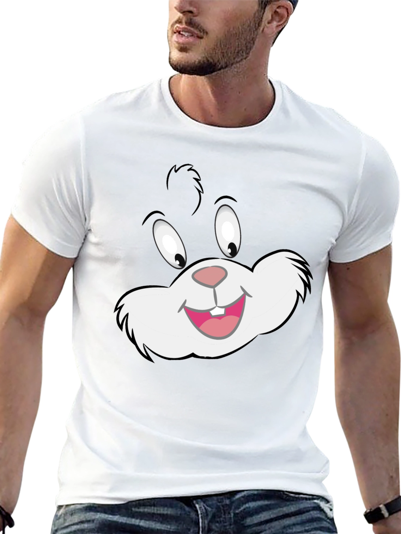 Cartoon Cat Graphic Black T-Shirt