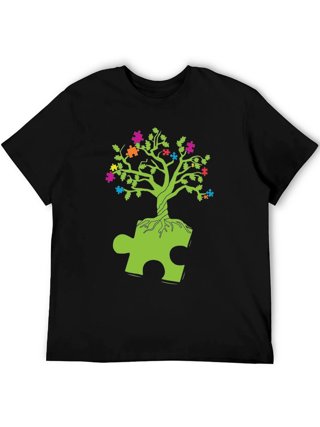 Autism Awareness Puzzle Tree Graphic T-Shirt