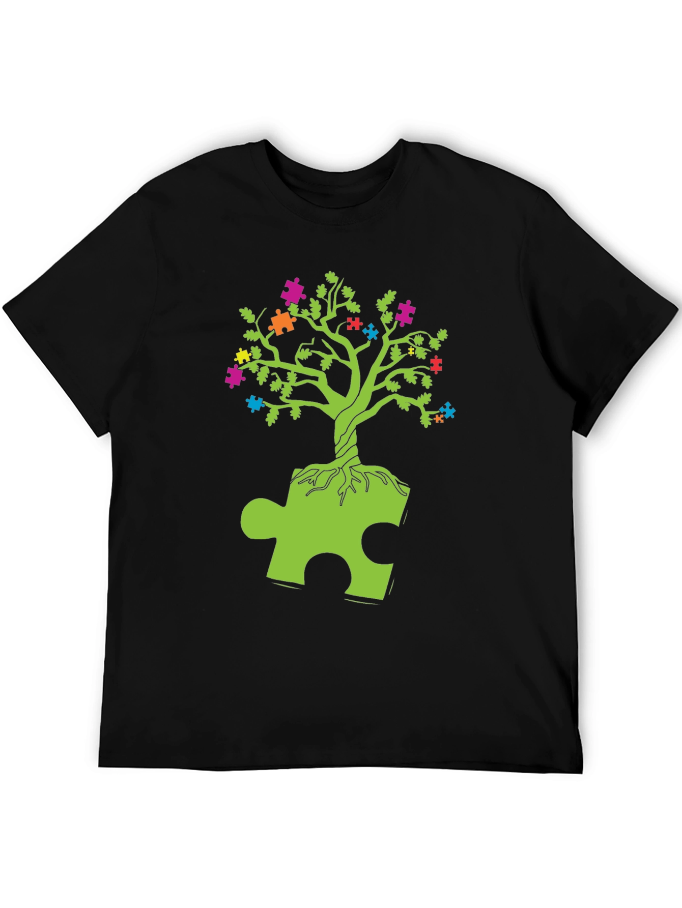 Autism Awareness Puzzle Tree Graphic T-Shirt