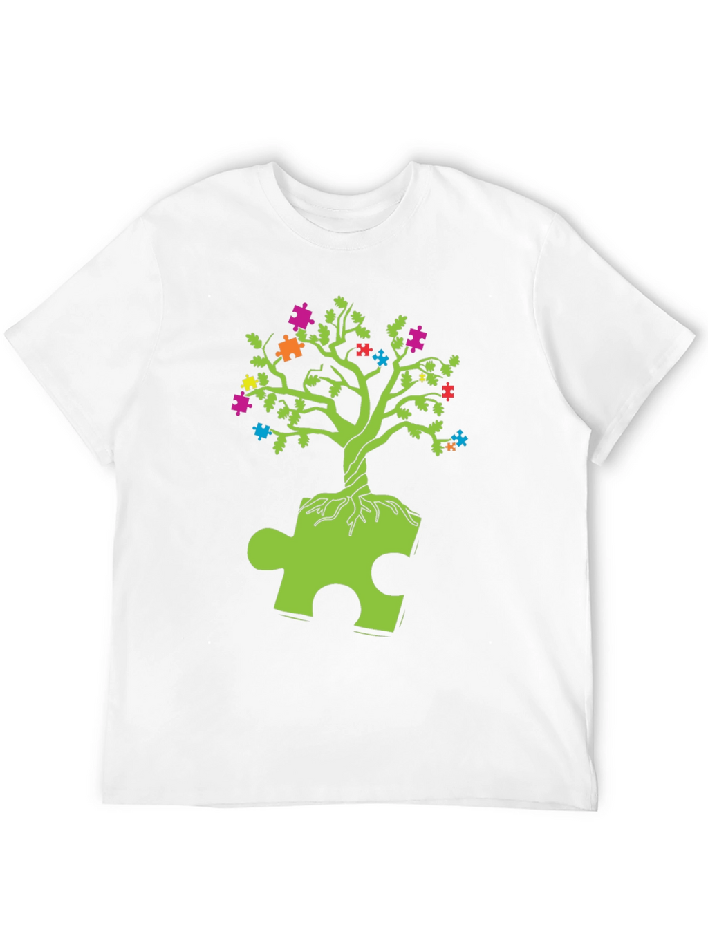 Autism Awareness Puzzle Tree Graphic T-Shirt