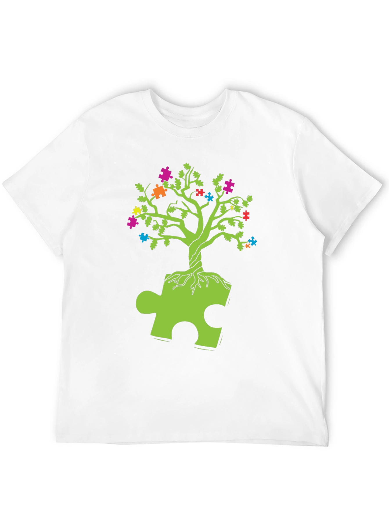 Autism Awareness Puzzle Tree Graphic T-Shirt