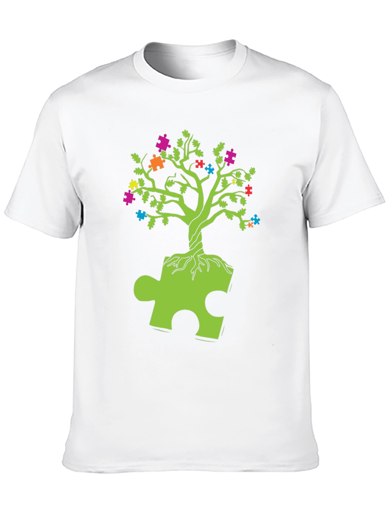 Autism Awareness Puzzle Tree Graphic T-Shirt