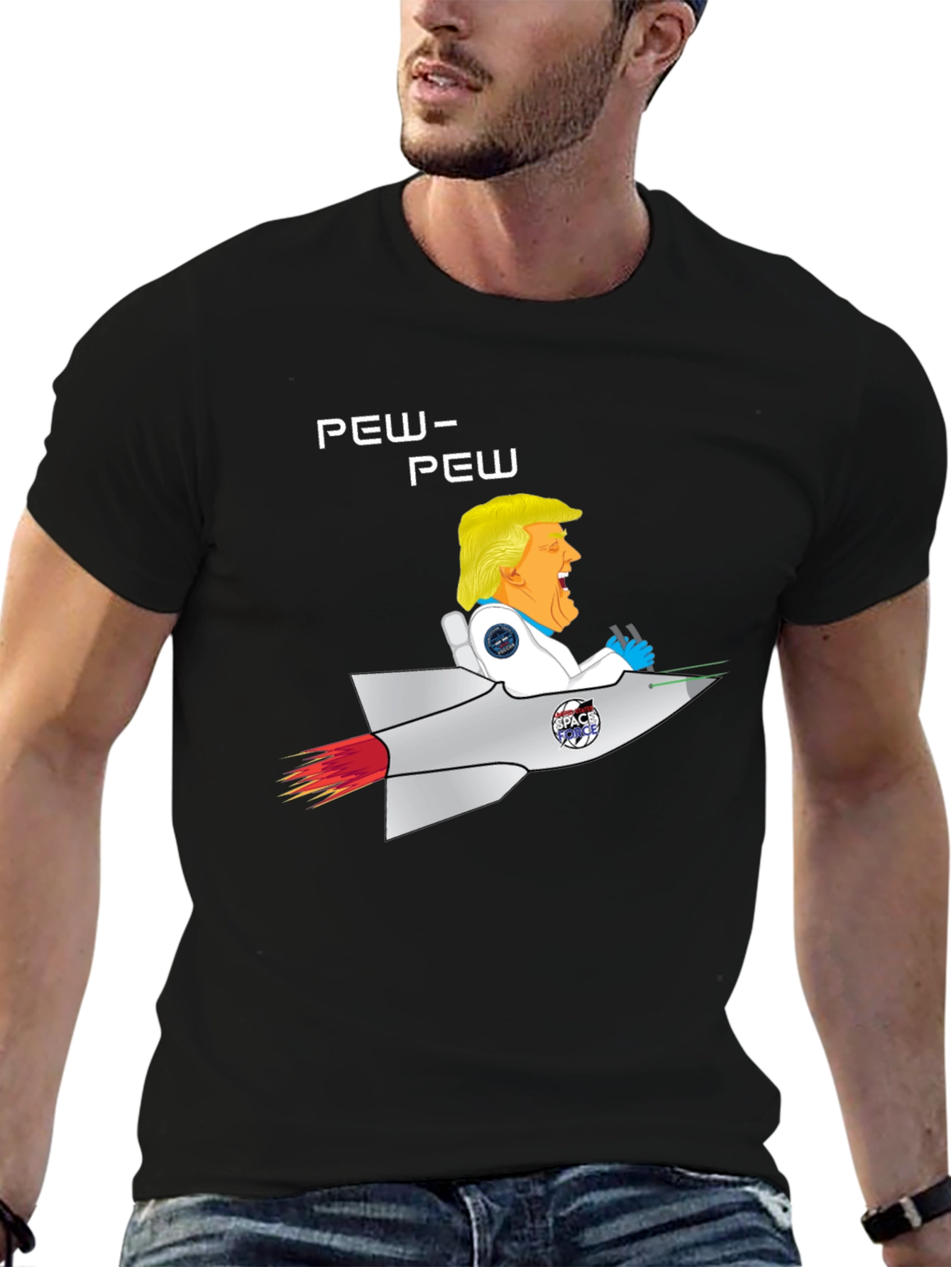 Trump Space Rocket Pew Pew T-Shirt