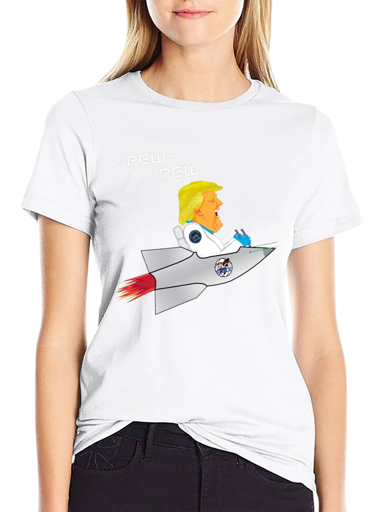 Trump Space Rocket Pew Pew T-Shirt