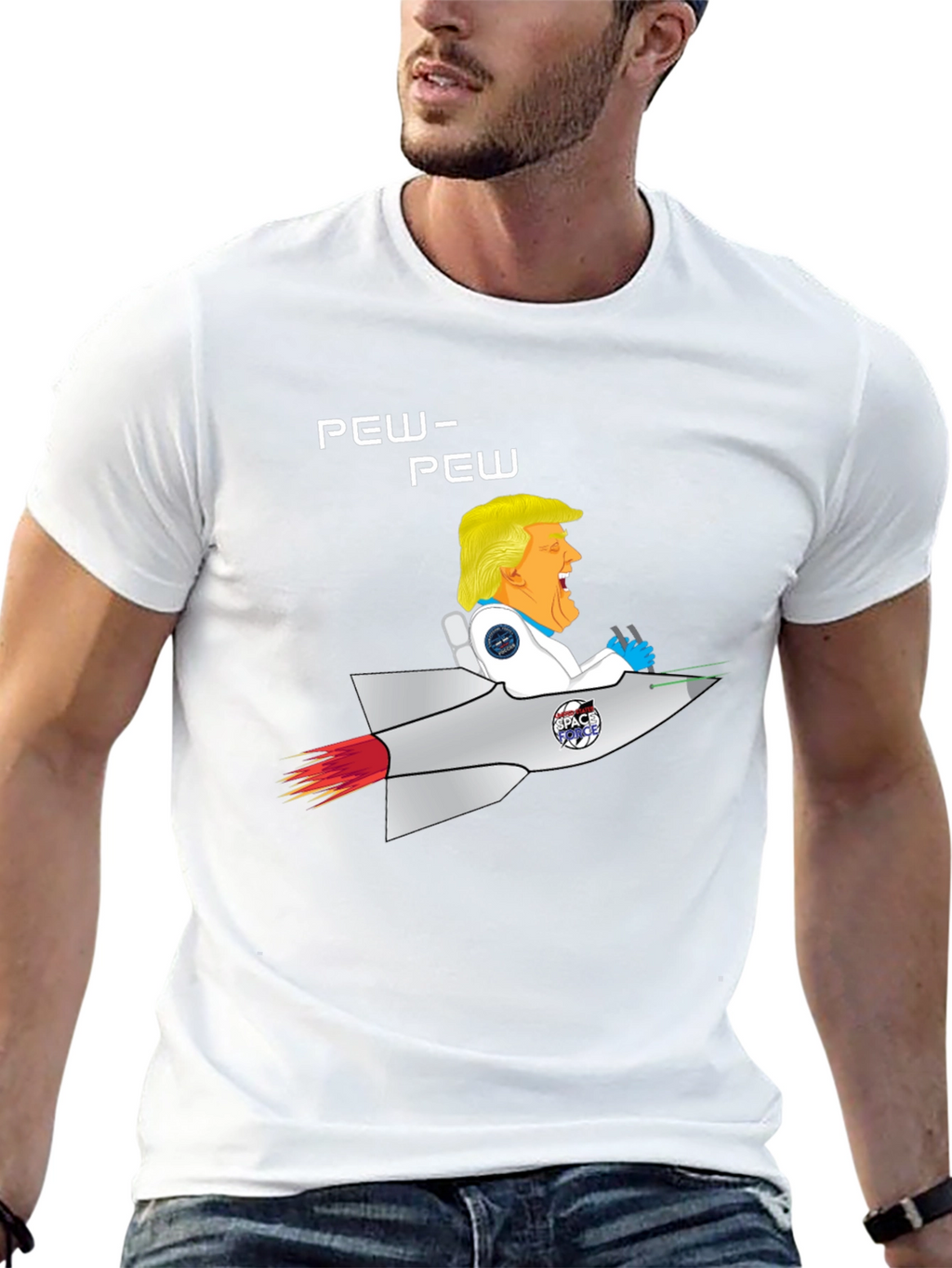 Trump Space Rocket Pew Pew T-Shirt