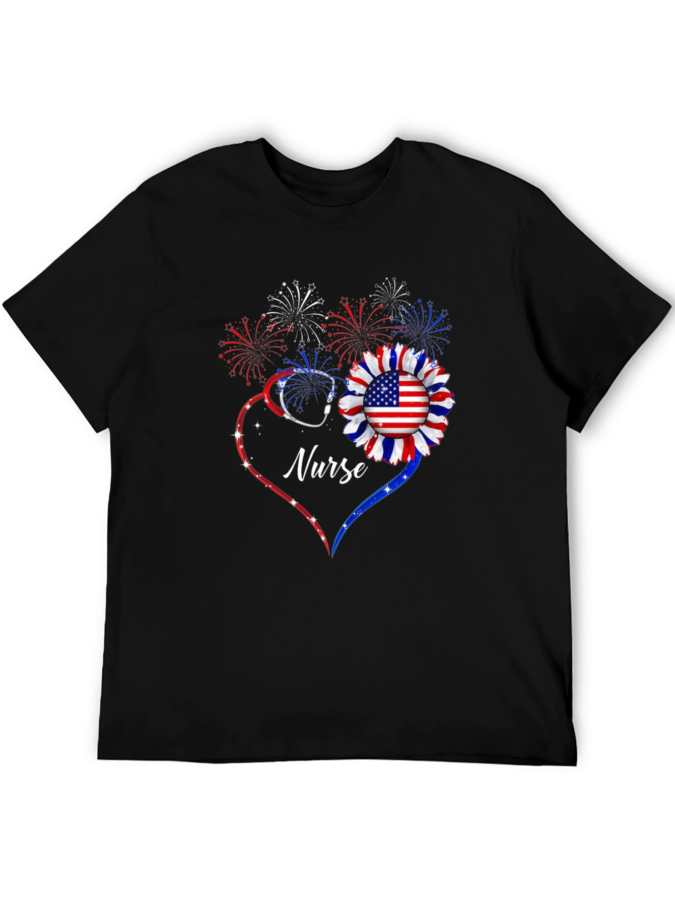 Patriotic Nurse Graphic T-Shirt