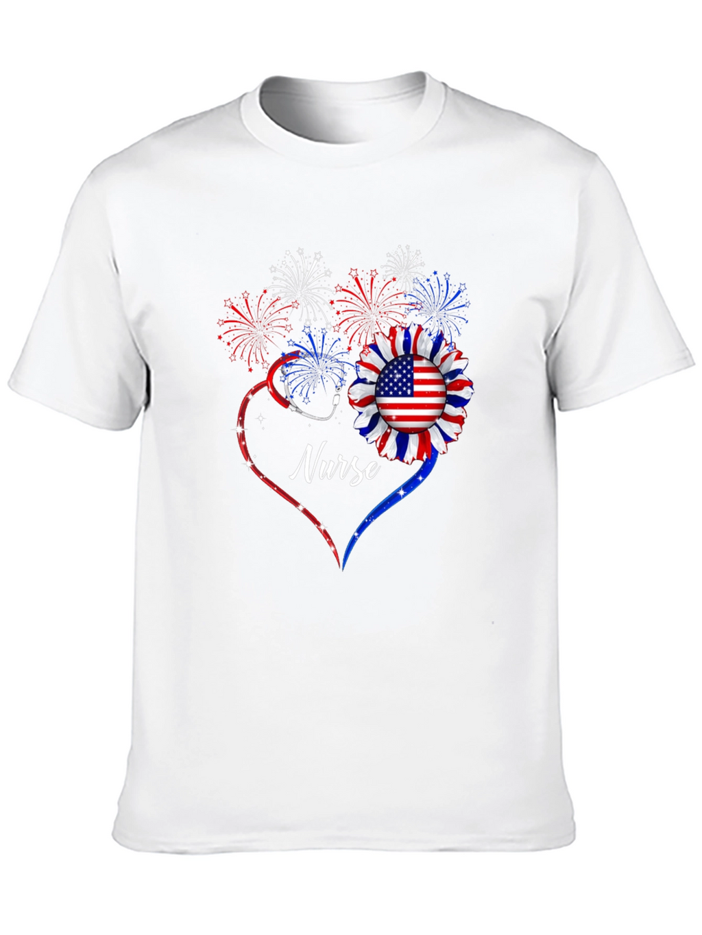 Patriotic Nurse Graphic T-Shirt