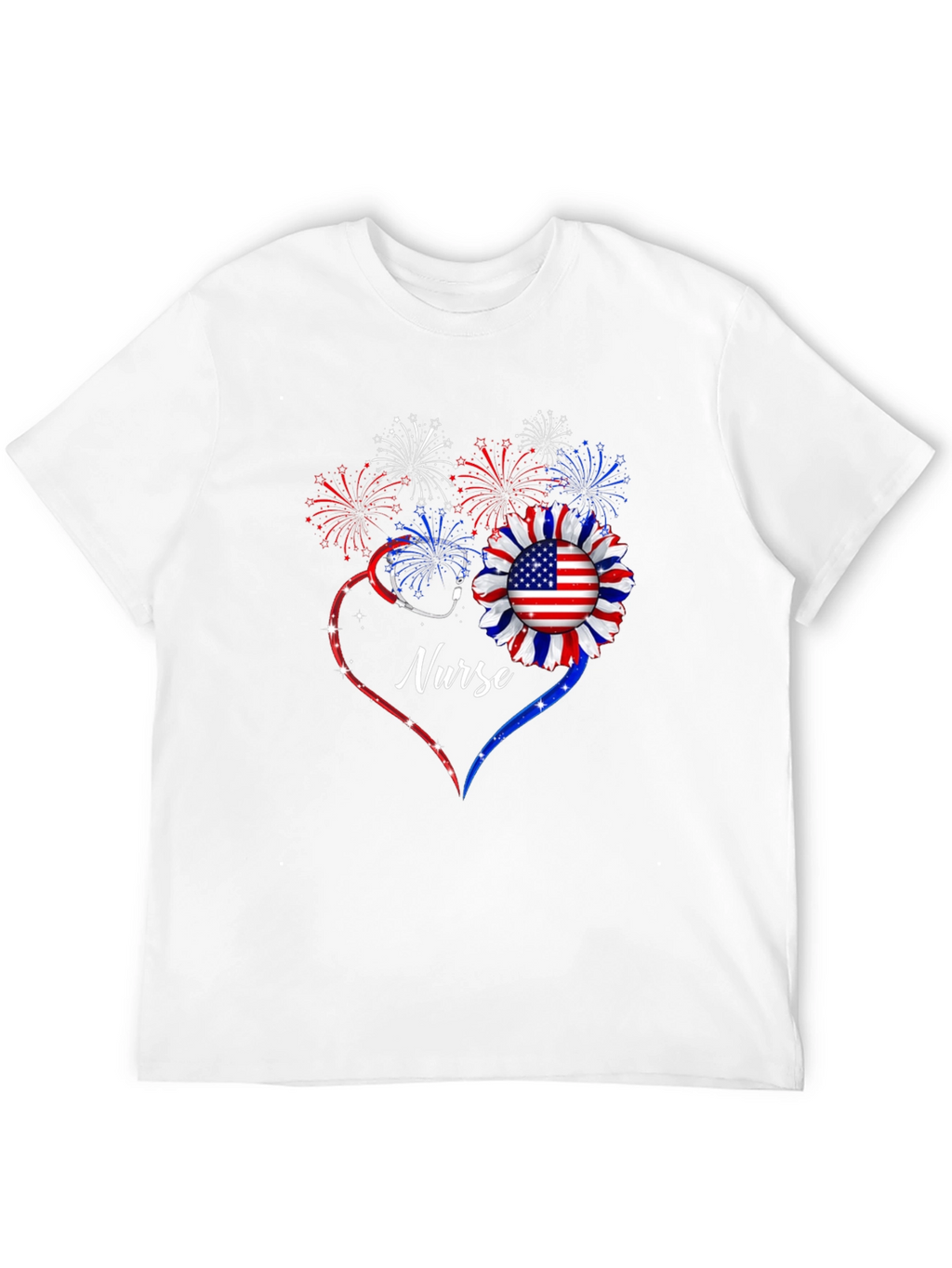Patriotic Nurse Graphic T-Shirt