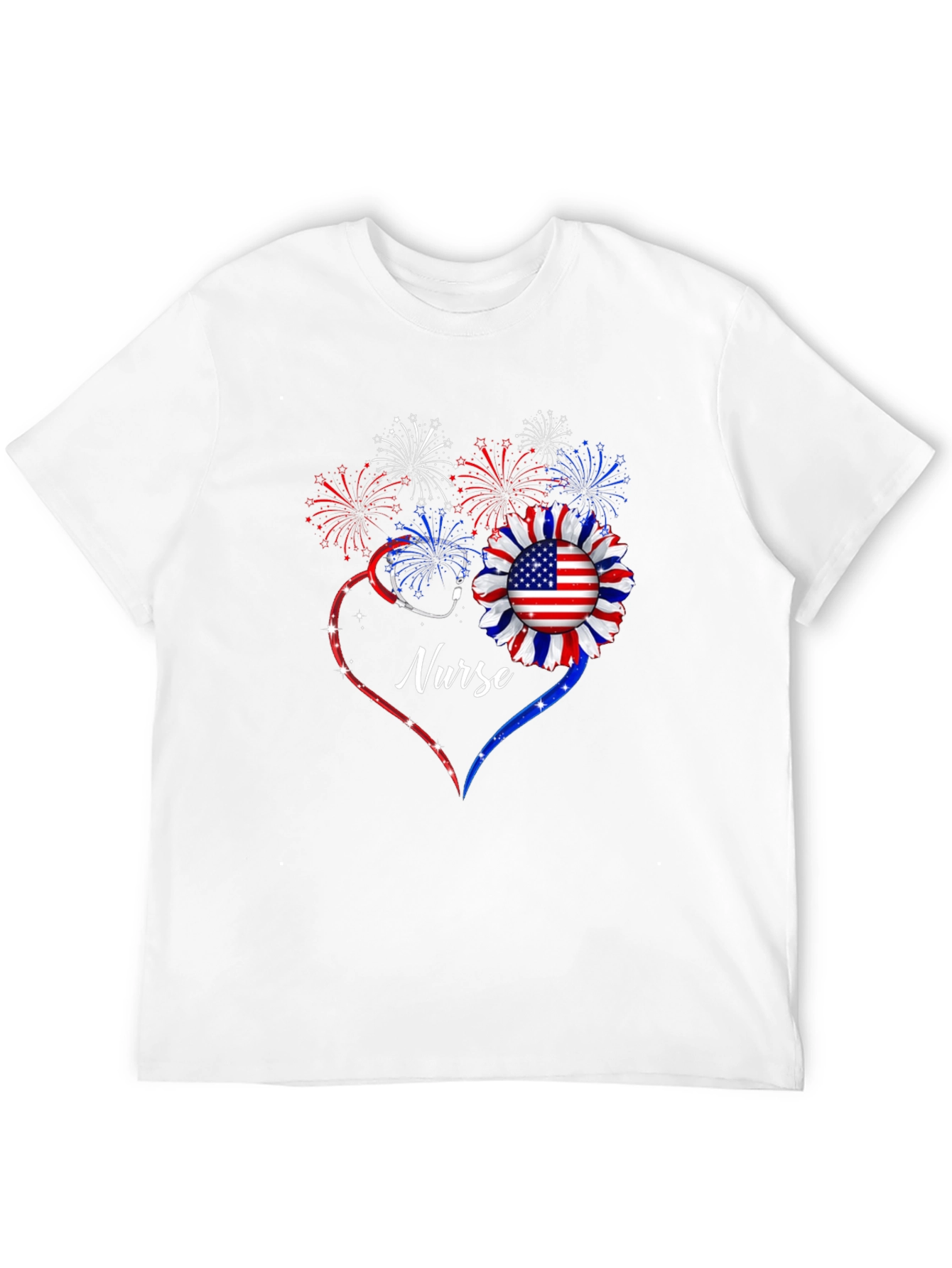 Patriotic Nurse Graphic T-Shirt