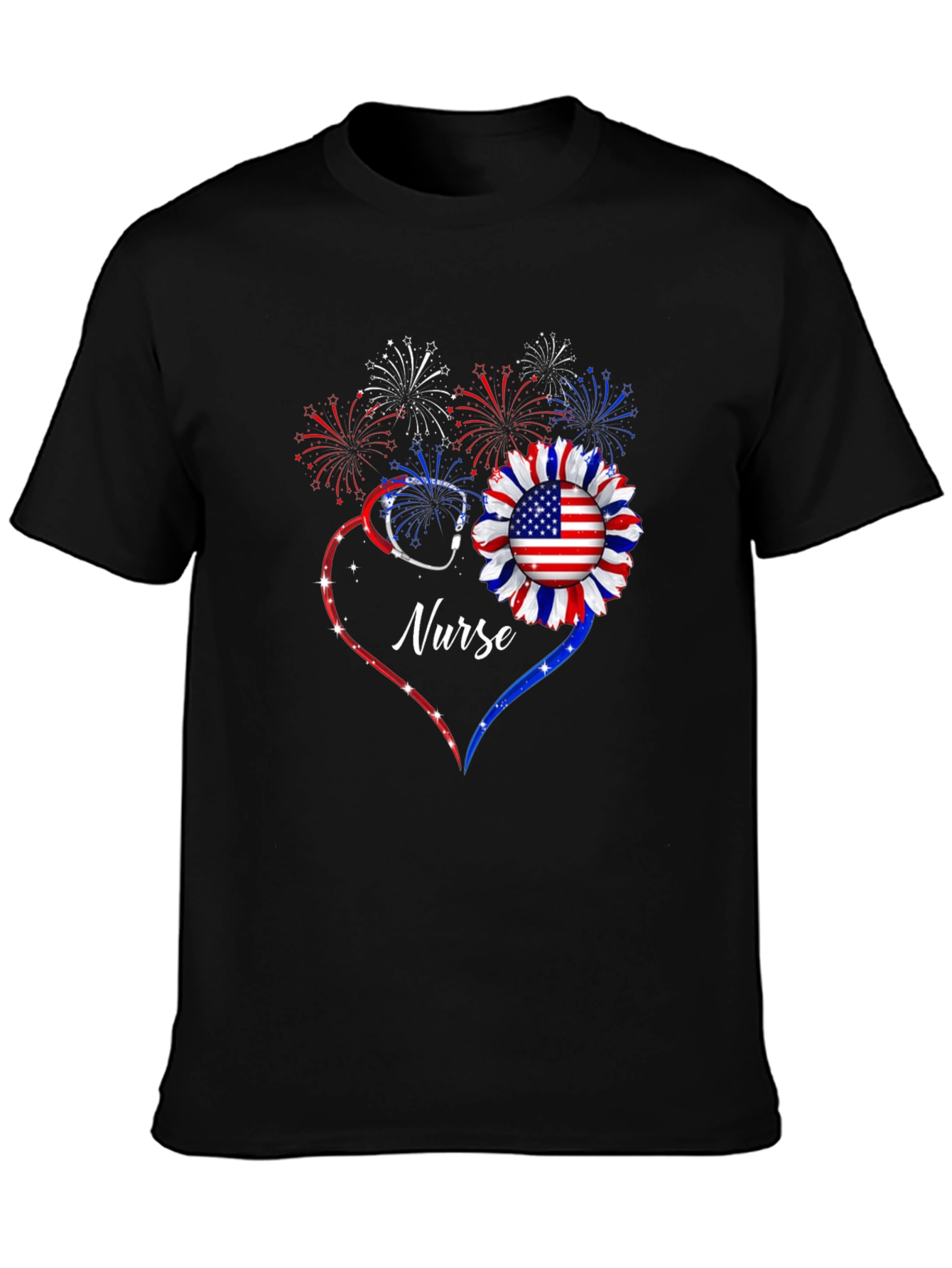 Patriotic Nurse Graphic T-Shirt