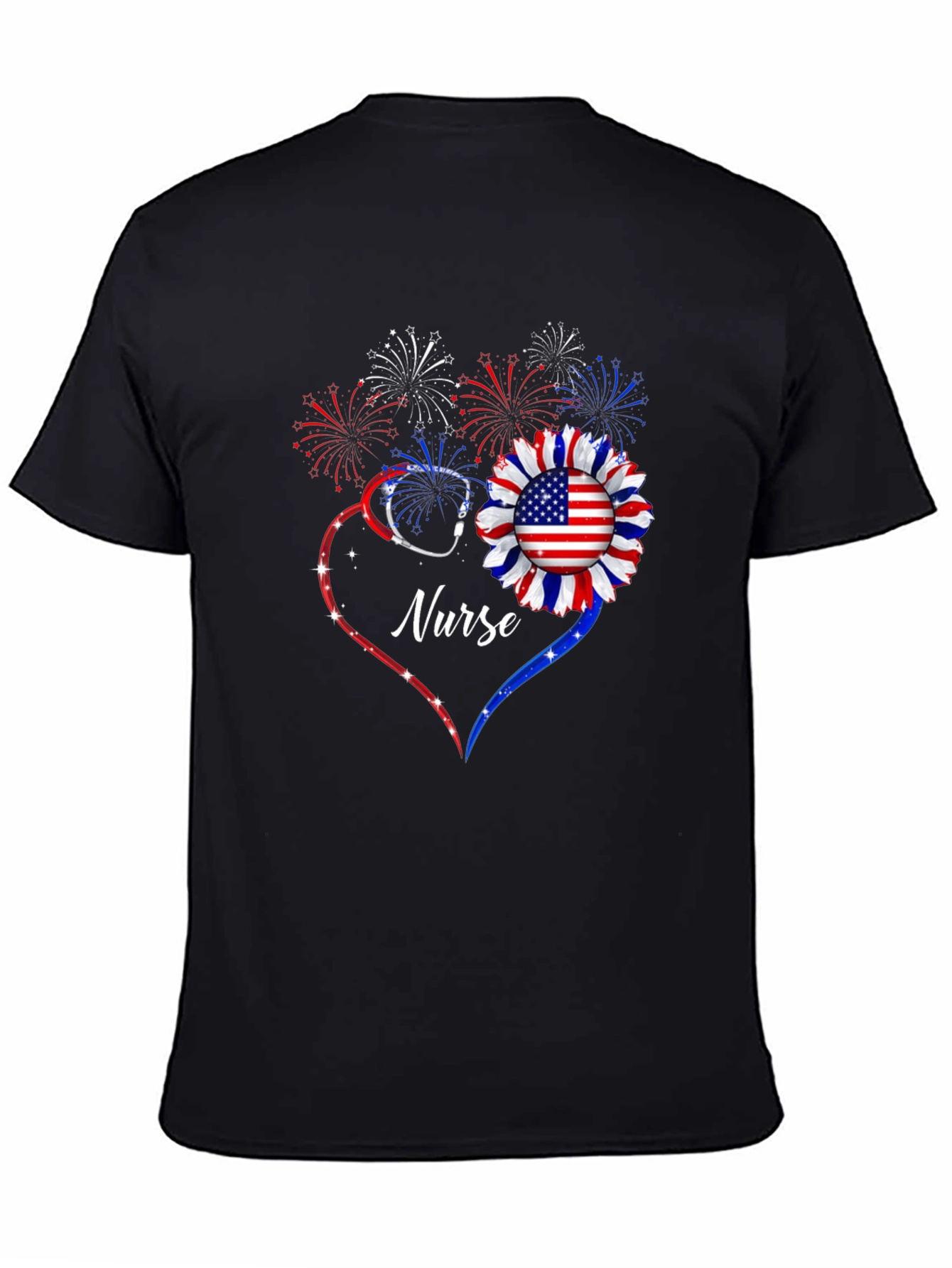 Patriotic Nurse Graphic T-Shirt