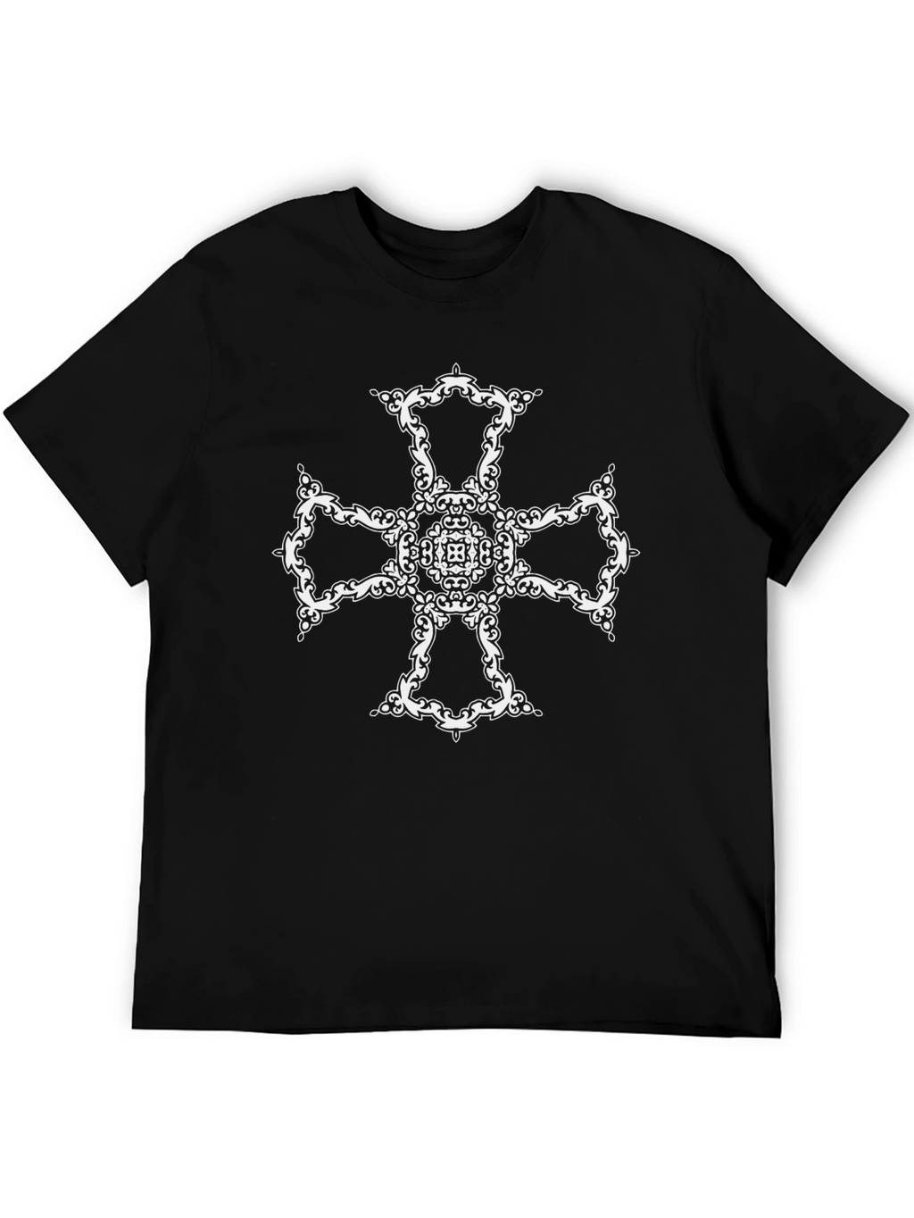 Ornamental Cross Graphic Tee - Black