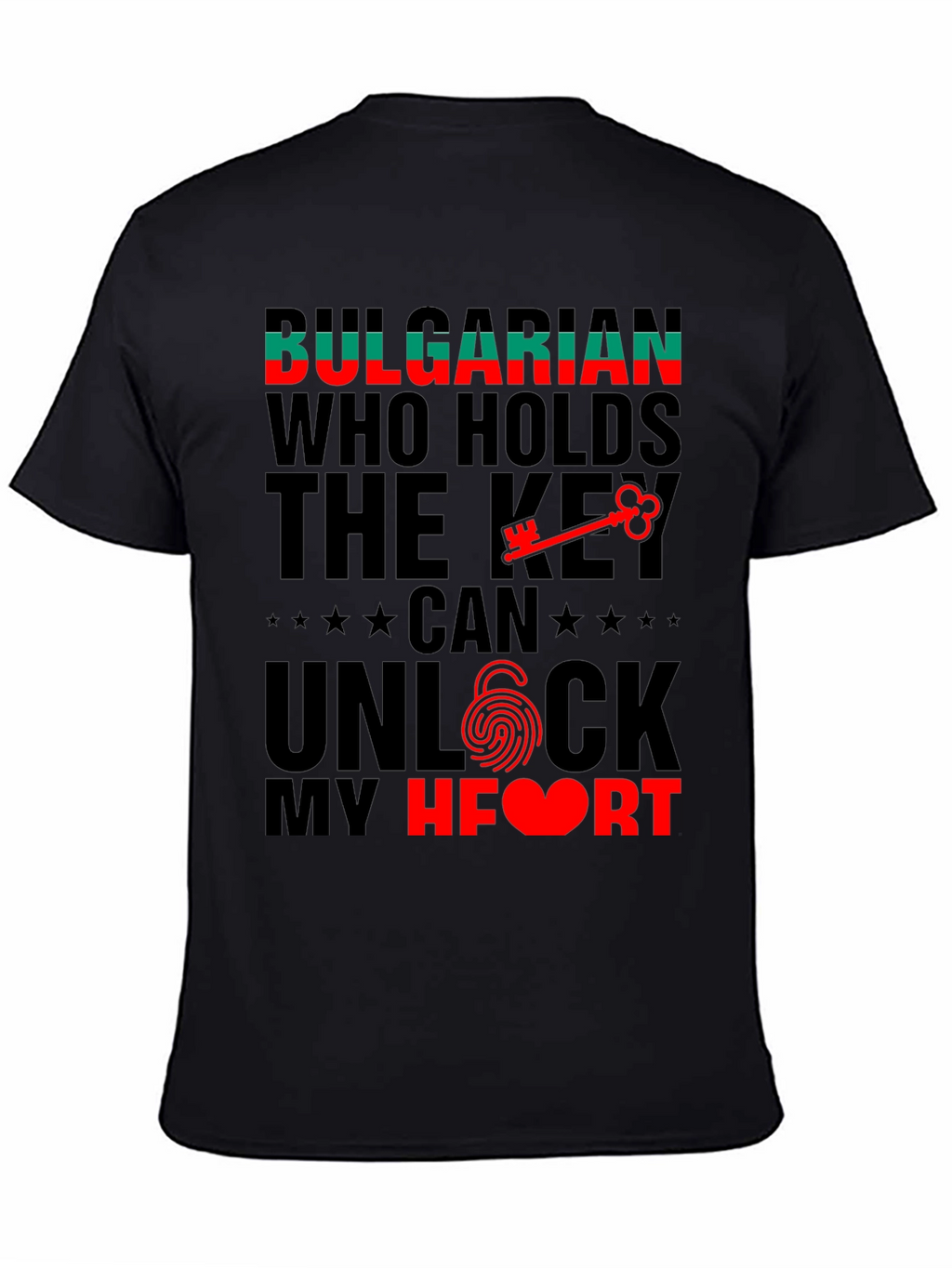 Bulgarian Heart Key T-Shirt - Novelty Graphic Tee