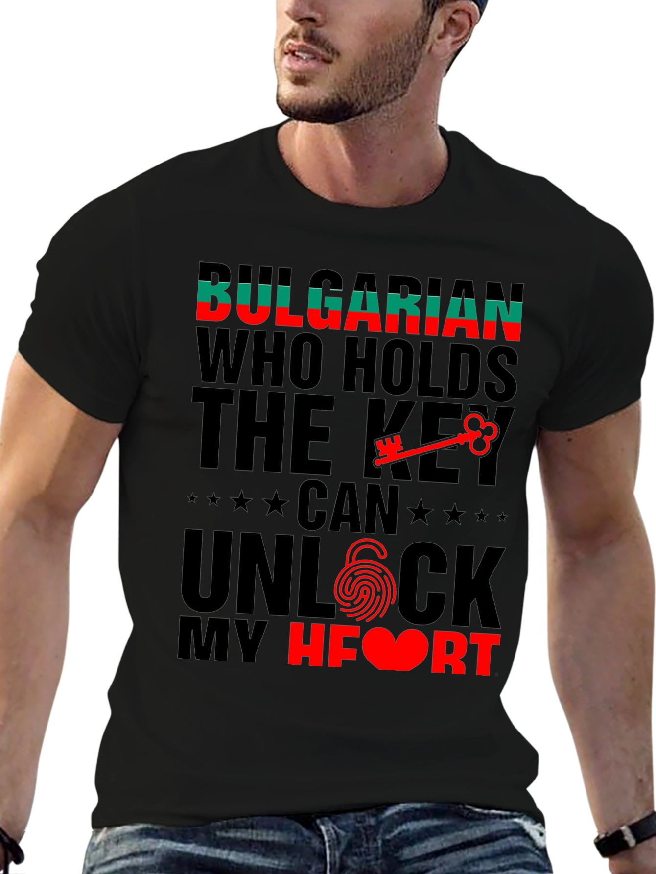 Bulgarian Heart Key T-Shirt - Novelty Graphic Tee