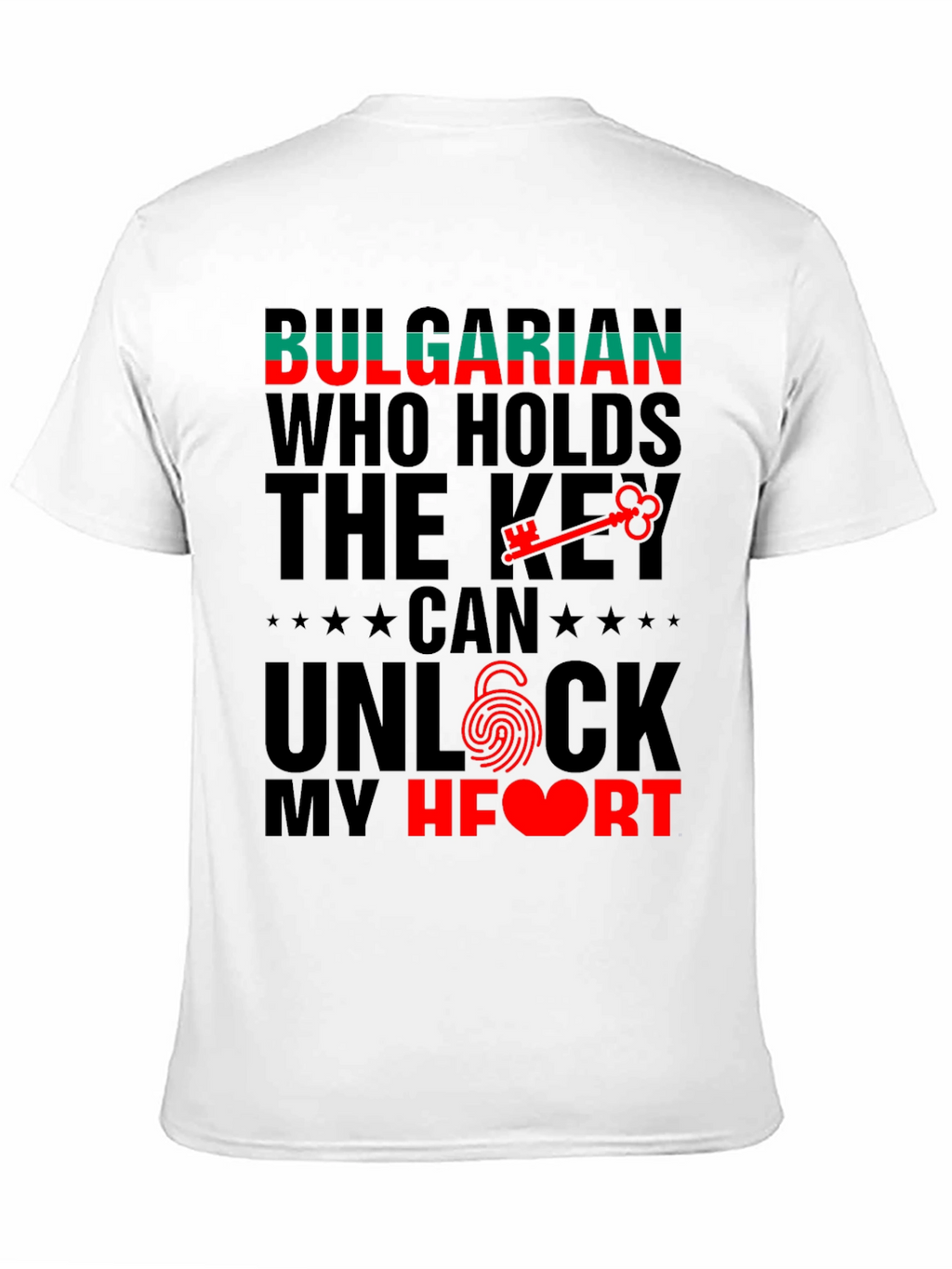 Bulgarian Heart Key T-Shirt - Novelty Graphic Tee