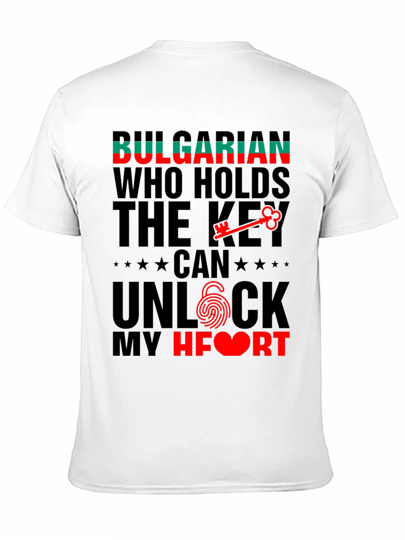 Bulgarian Heart Key T-Shirt - Novelty Graphic Tee