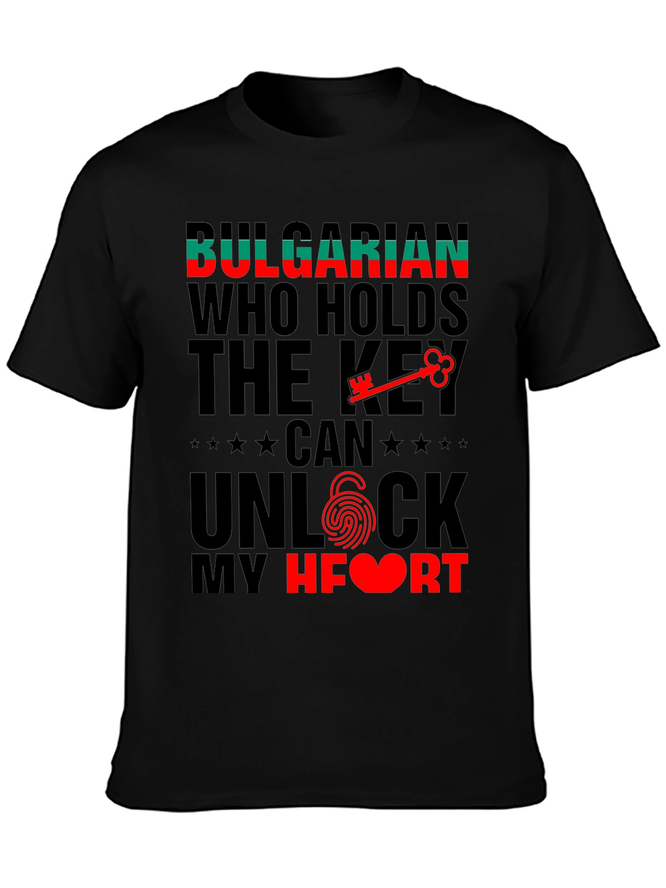 Bulgarian Heart Key T-Shirt - Novelty Graphic Tee