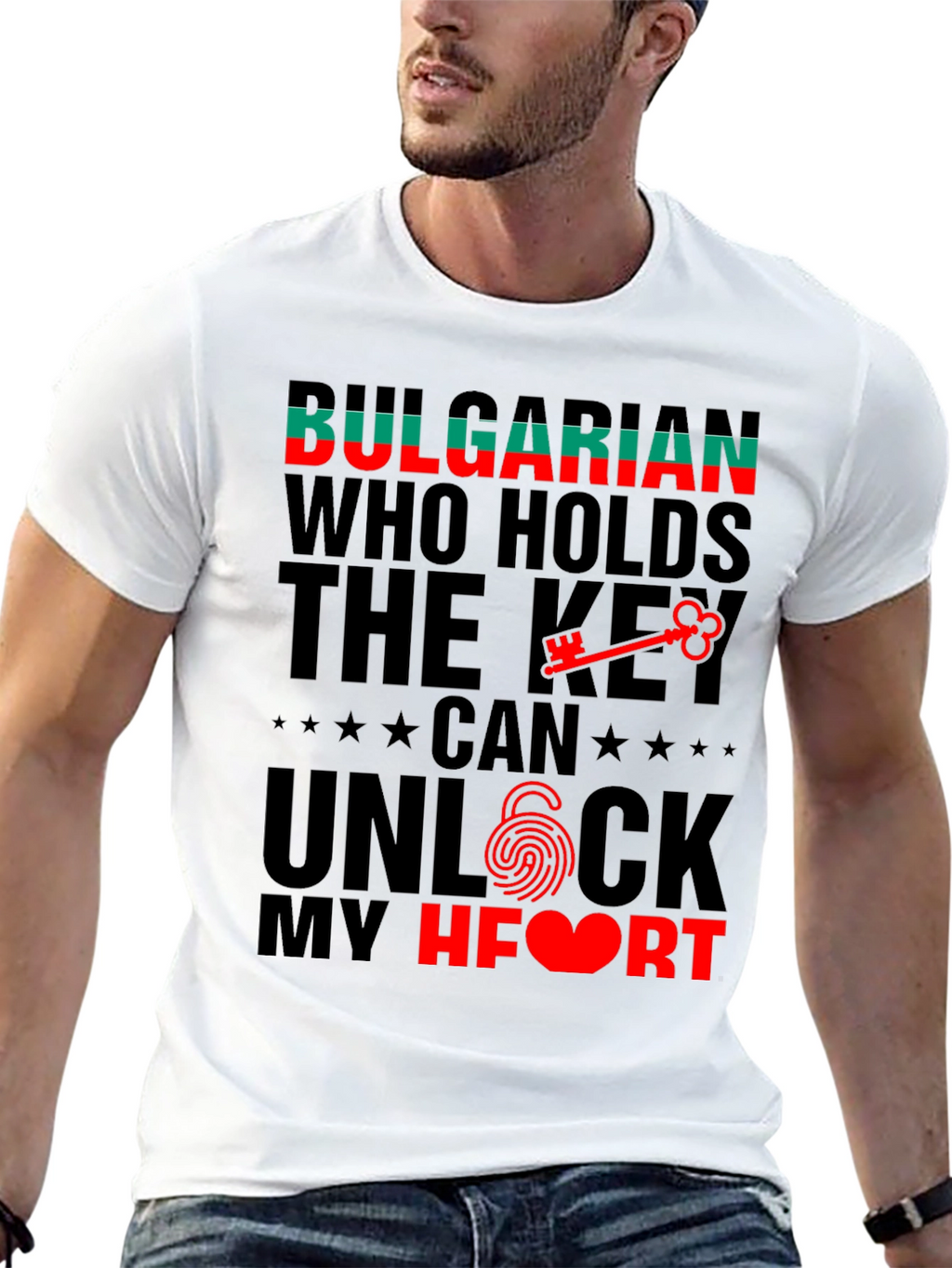Bulgarian Heart Key T-Shirt - Novelty Graphic Tee