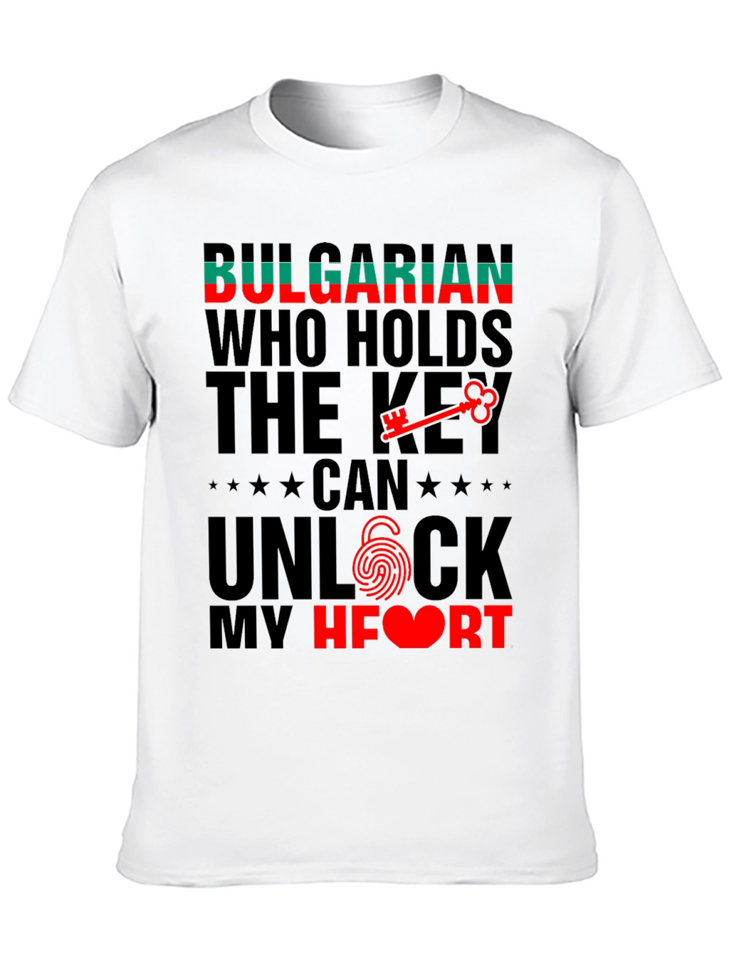 Bulgarian Heart Key T-Shirt - Novelty Graphic Tee