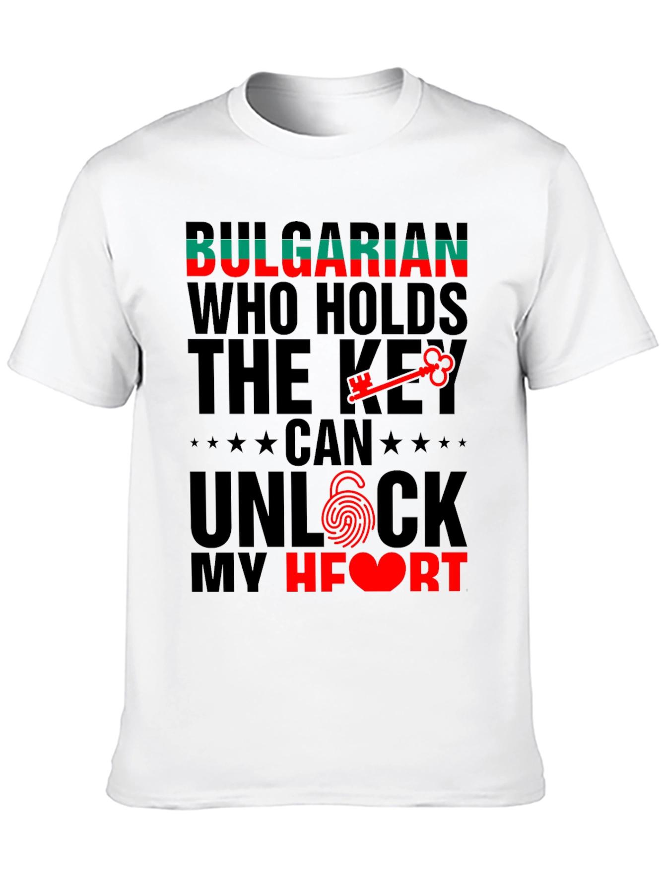 Bulgarian Heart Key T-Shirt - Novelty Graphic Tee