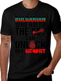 Bulgarian Heart Key T-Shirt - Novelty Graphic Tee